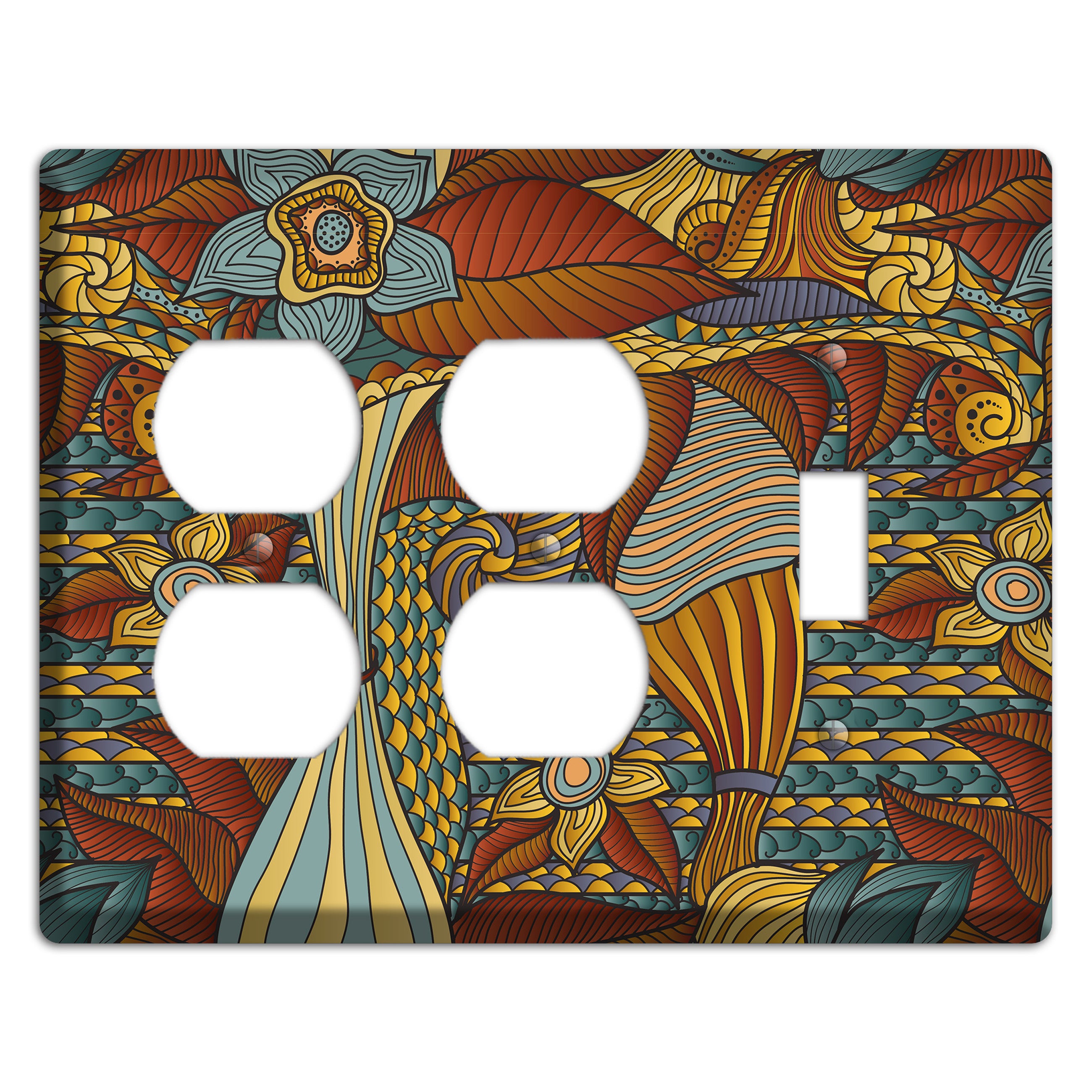 Retro Flourish 4 2 Duplex / Toggle Wallplate