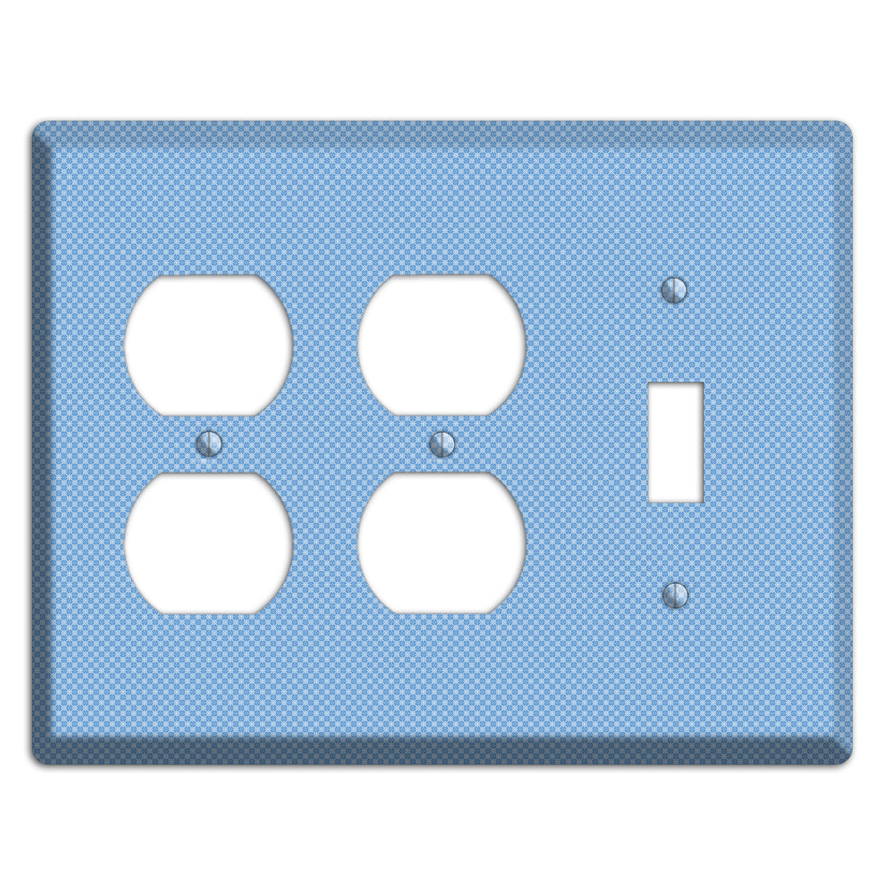 Light Blue Tiny Check 2 Duplex / Toggle Wallplate
