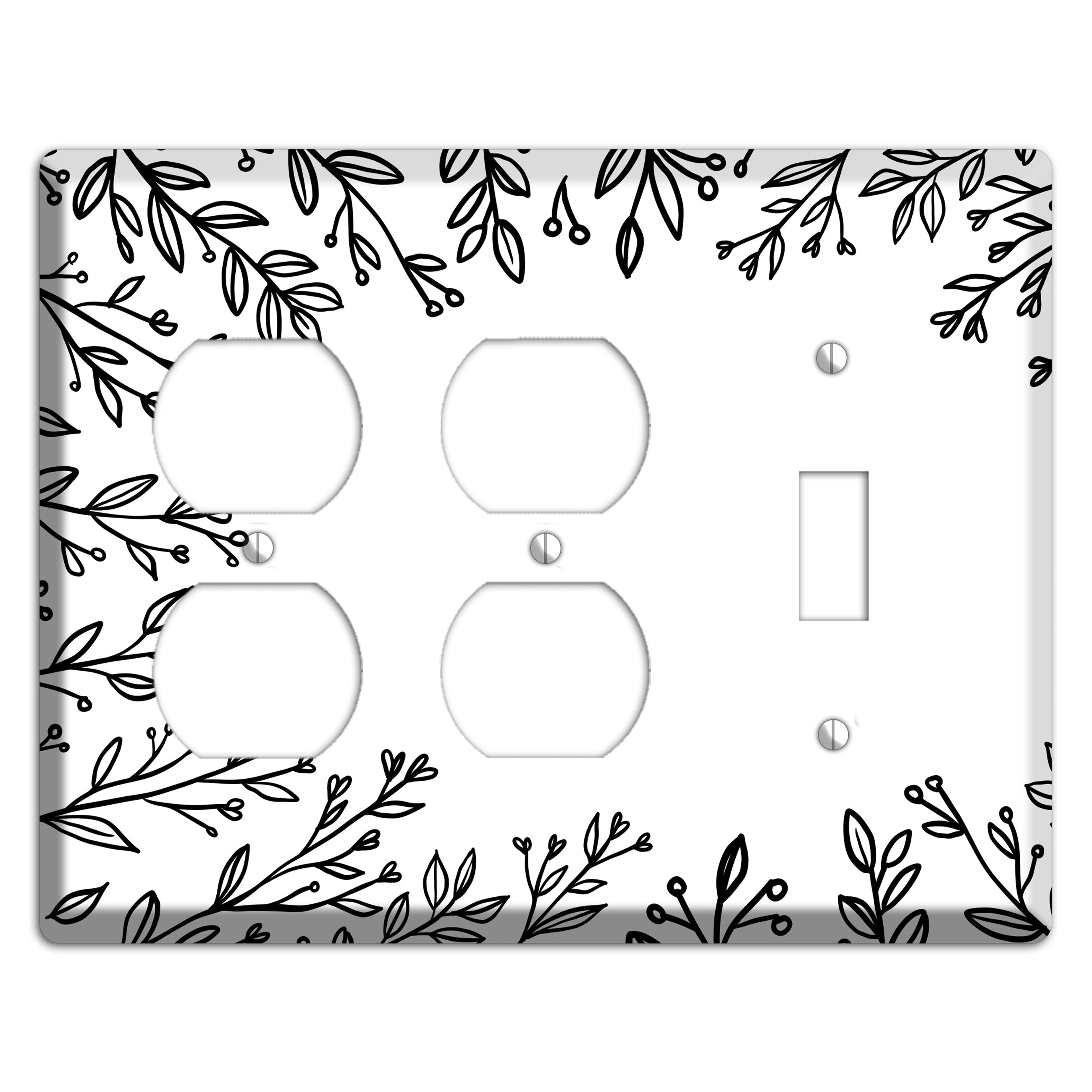 Hand-Drawn Floral 27 2 Duplex / Toggle Wallplate