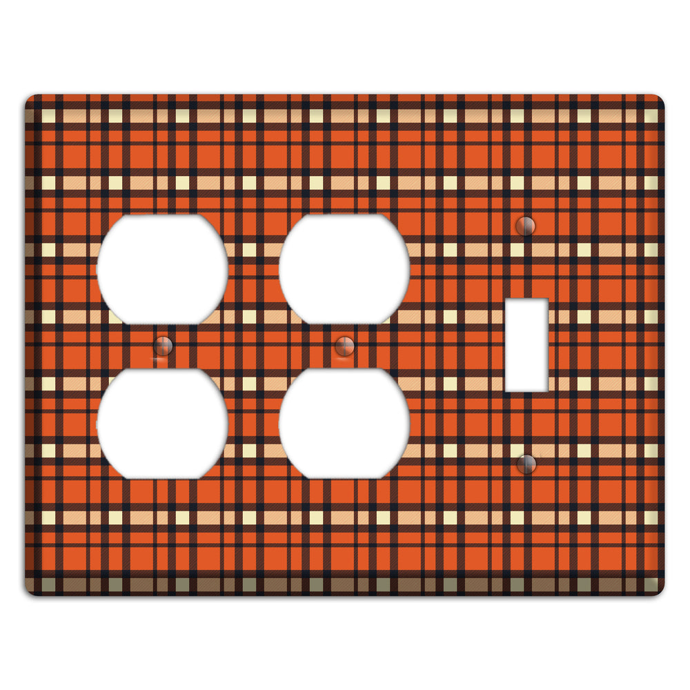 Orange Plaid 2 Duplex / Toggle Wallplate