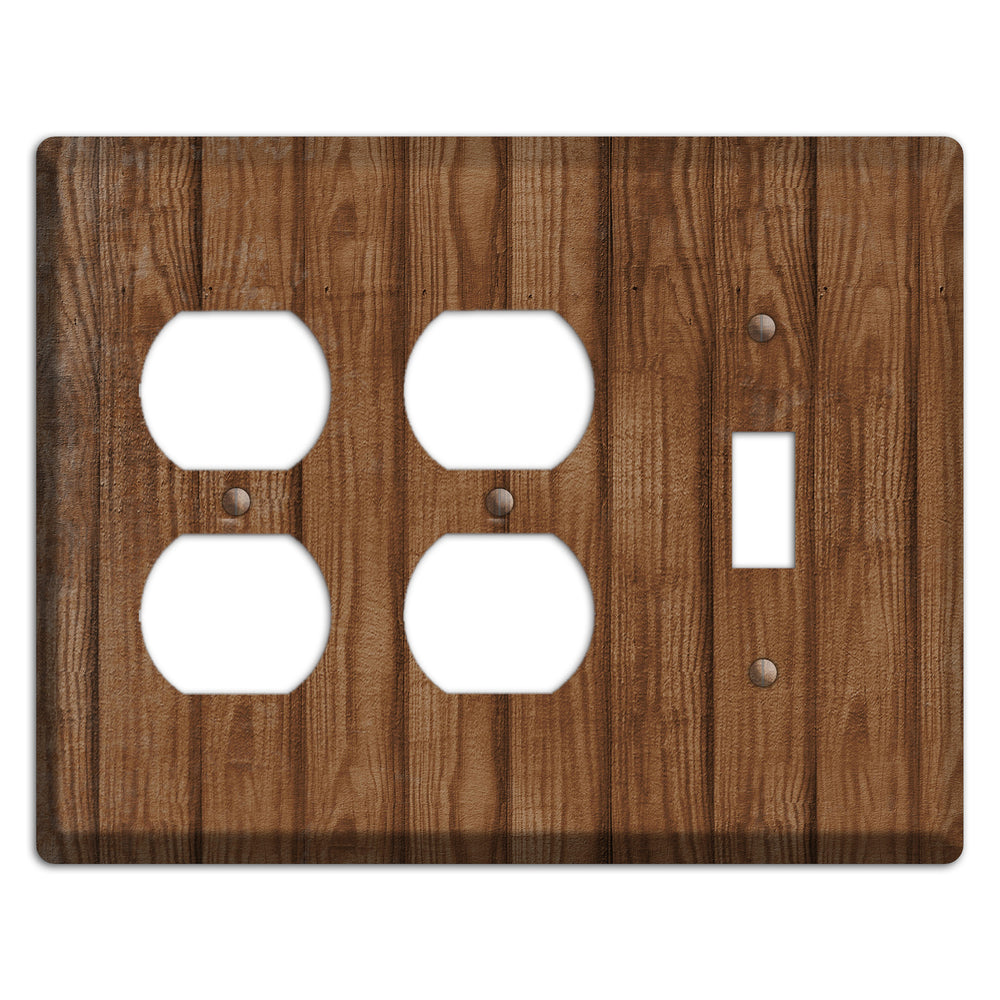 Old Copper Weathered Wood 2 Duplex / Toggle Wallplate