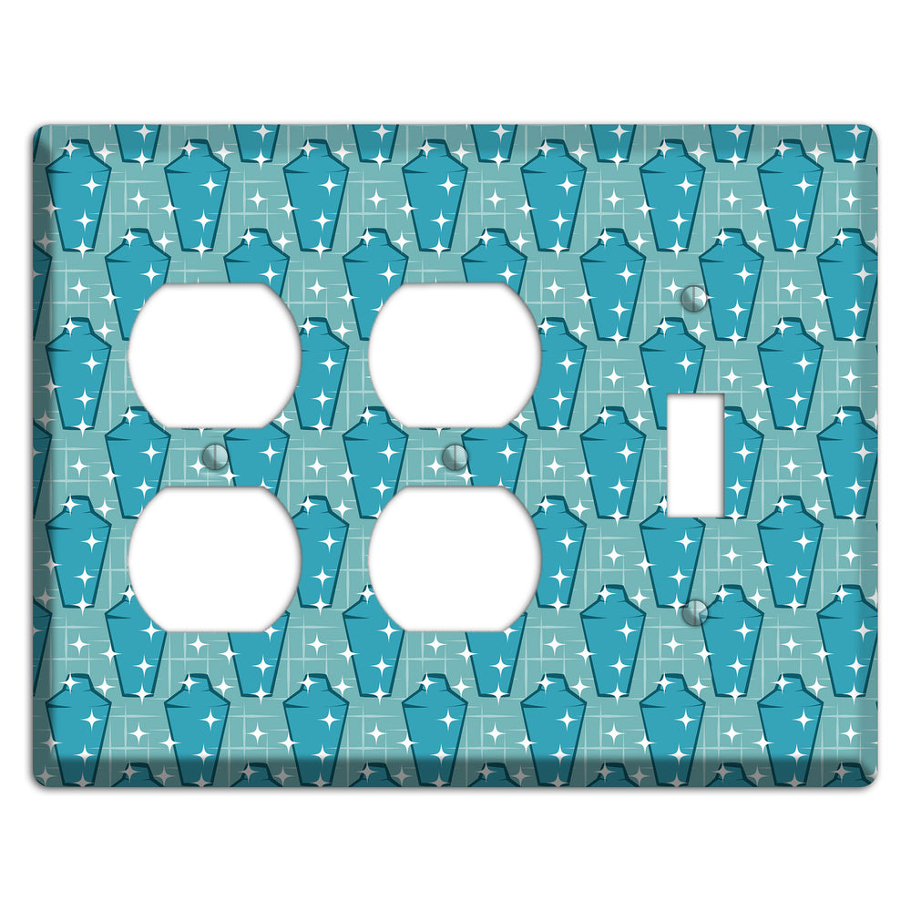Retro Cocktail Shakers 2 Duplex / Toggle Wallplate