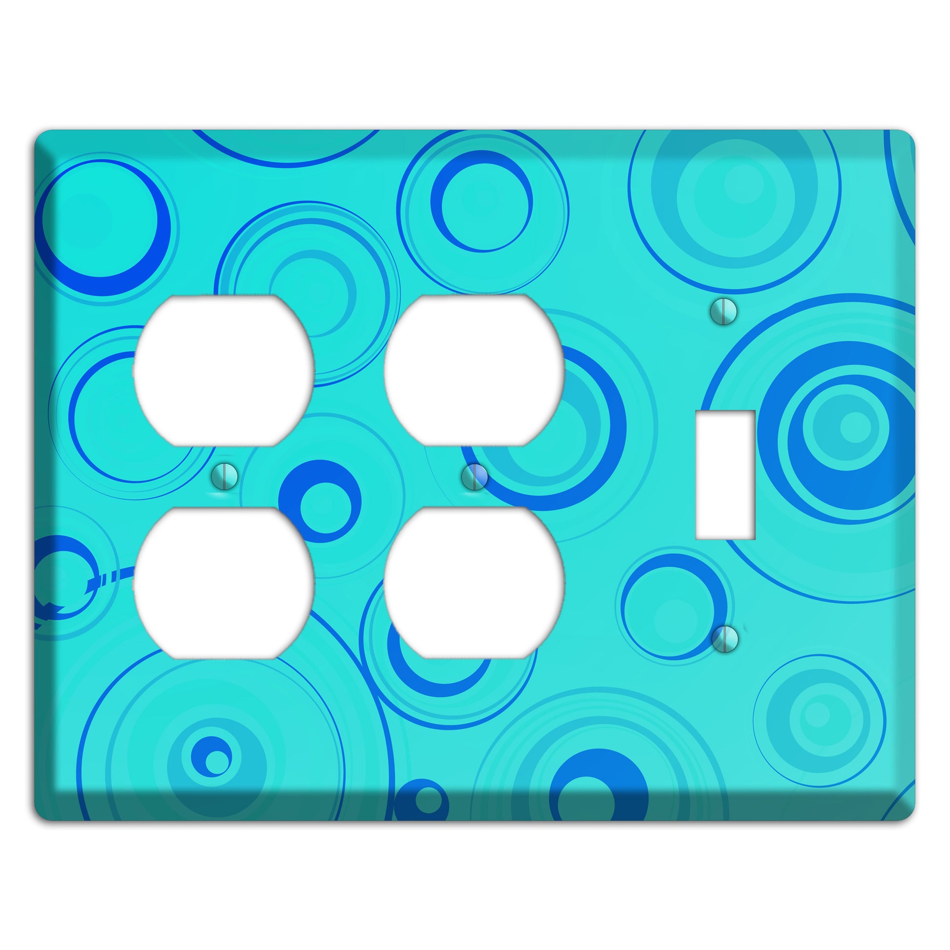 Turquoise Circles 2 Duplex / Toggle Wallplate