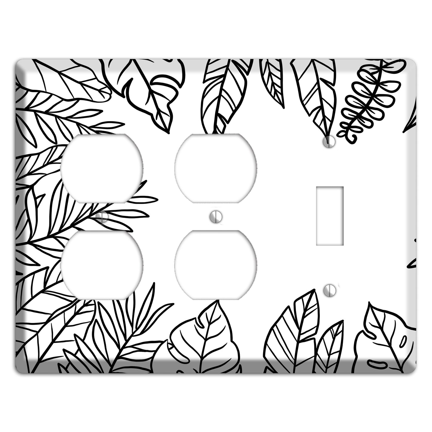 Hand-Drawn Leaves 5 2 Duplex / Toggle Wallplate
