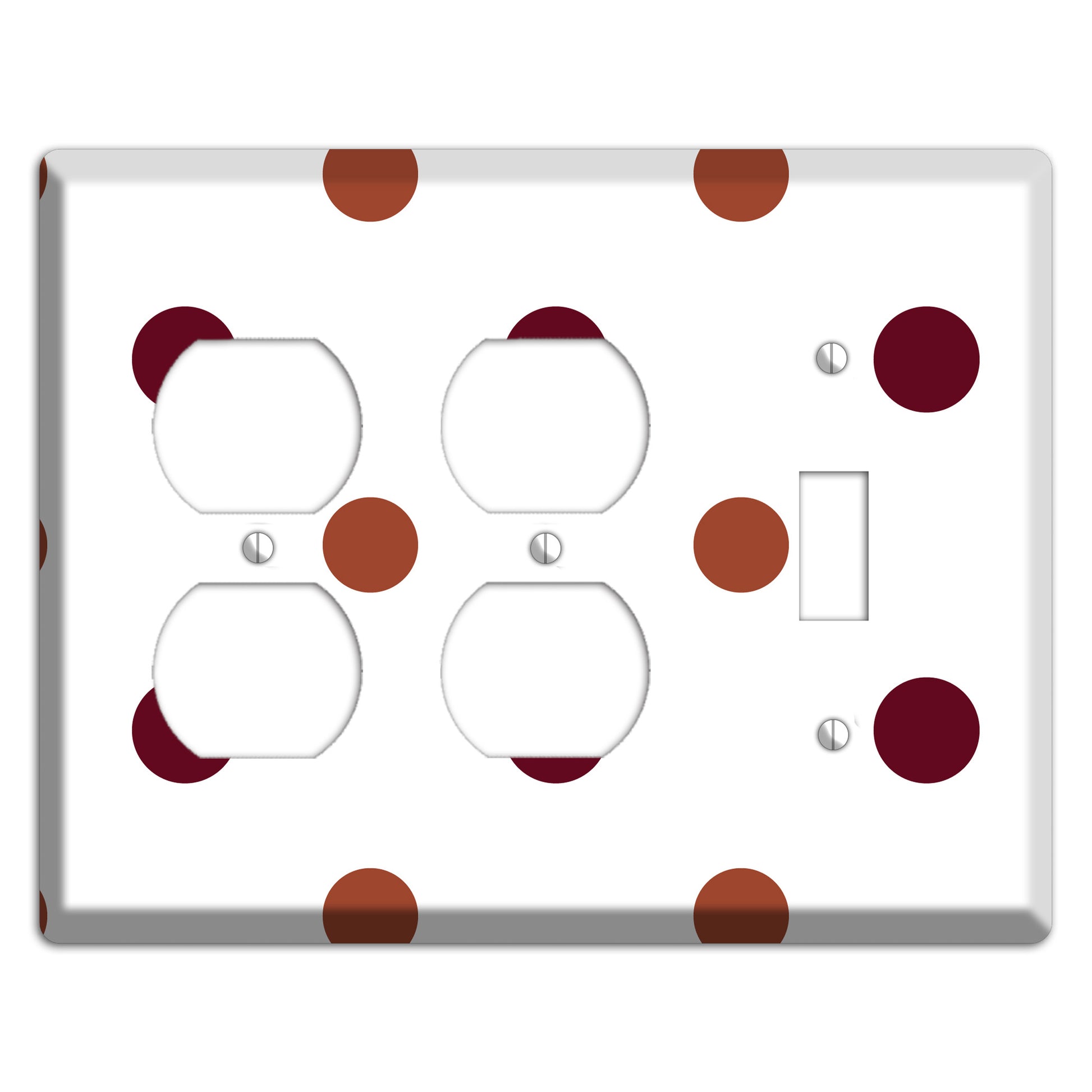 Multi Brown Medium Polka Dots 2 Duplex / Toggle Wallplate