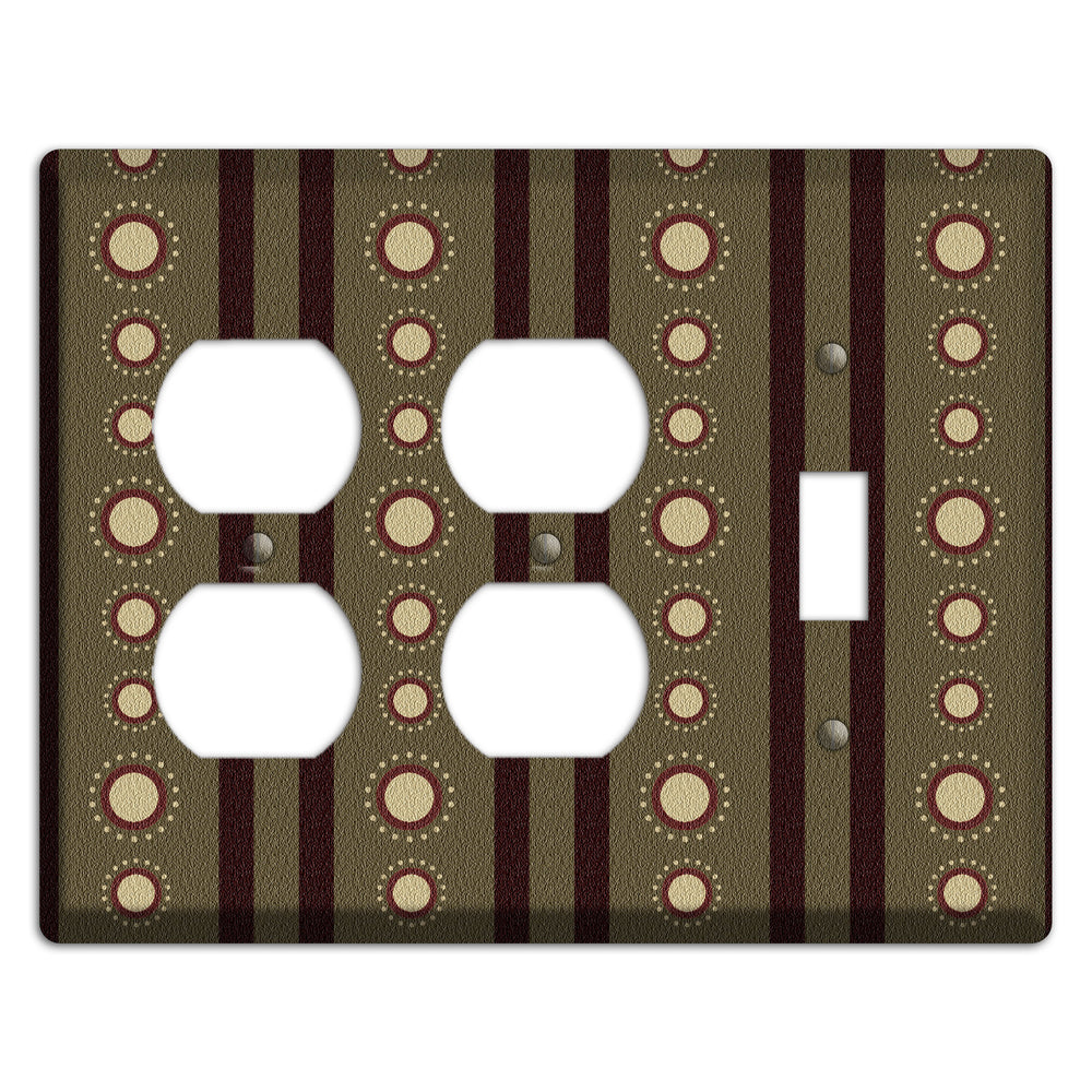 Multi Brown Suzani 2 Duplex / Toggle Wallplate