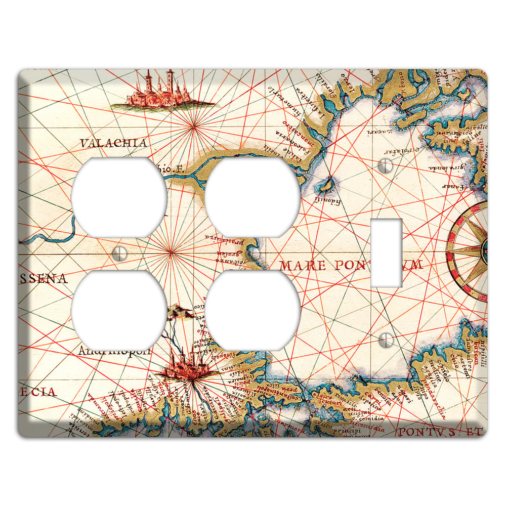 Map of Bulgaria 2 Duplex / Toggle Wallplate