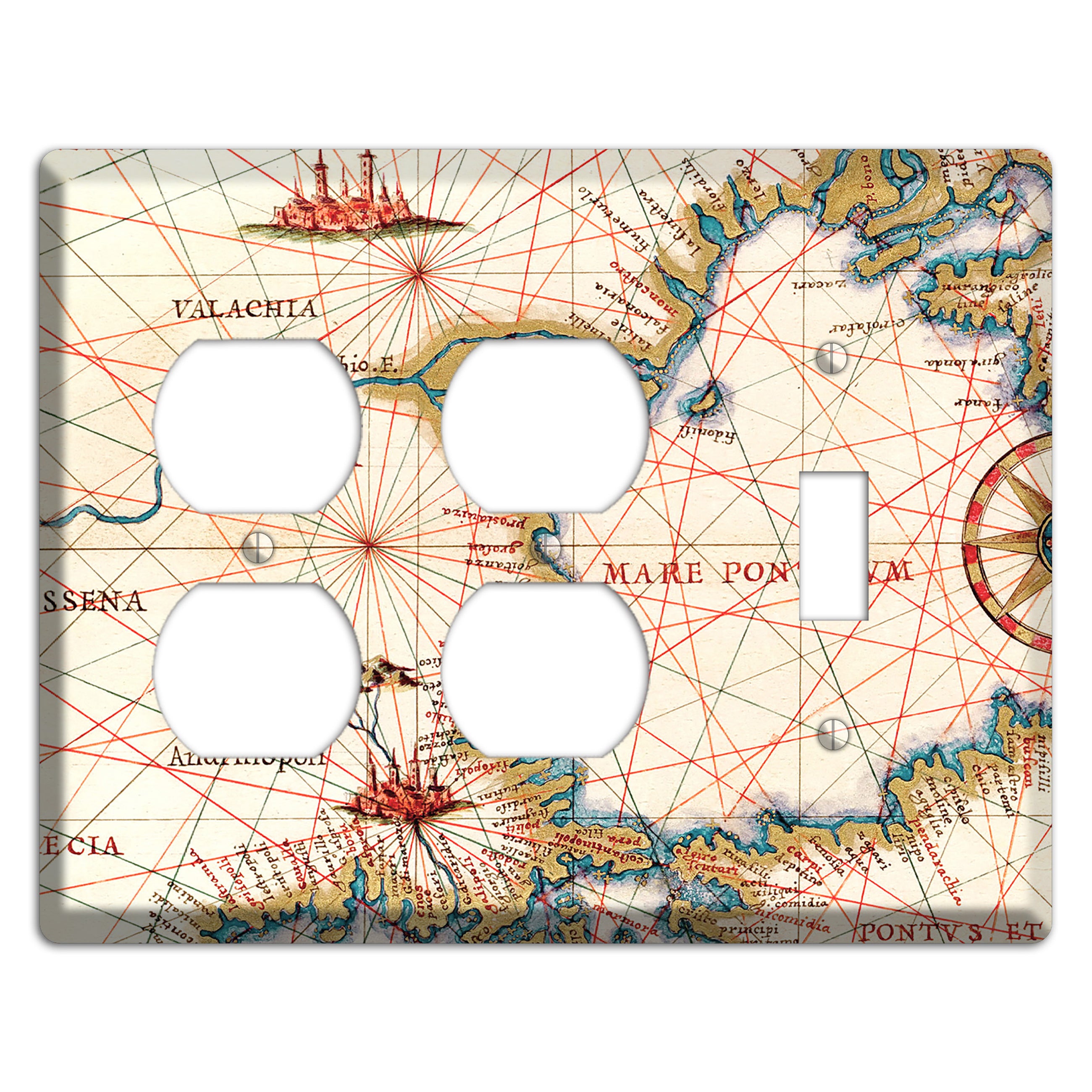 Map of Bulgaria 2 Duplex / Toggle Wallplate