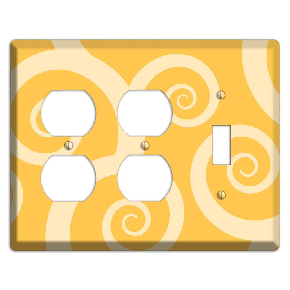Yellow Tones Large Swirl 2 Duplex / Toggle Wallplate