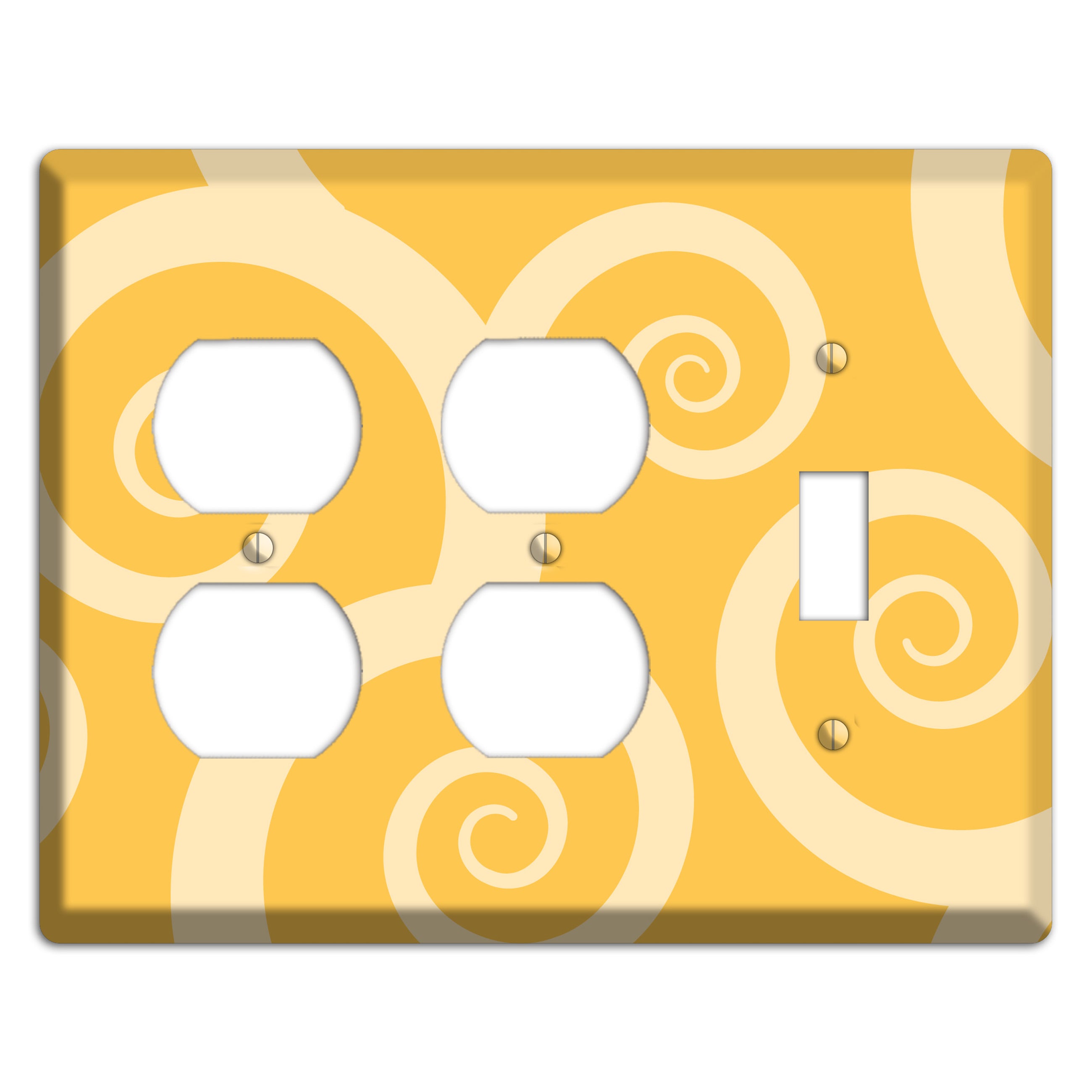 Yellow Tones Large Swirl 2 Duplex / Toggle Wallplate