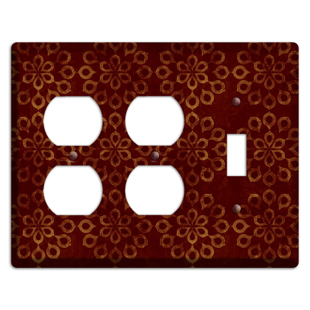 Maroon Grunge Suzani 2 Duplex / Toggle Wallplate
