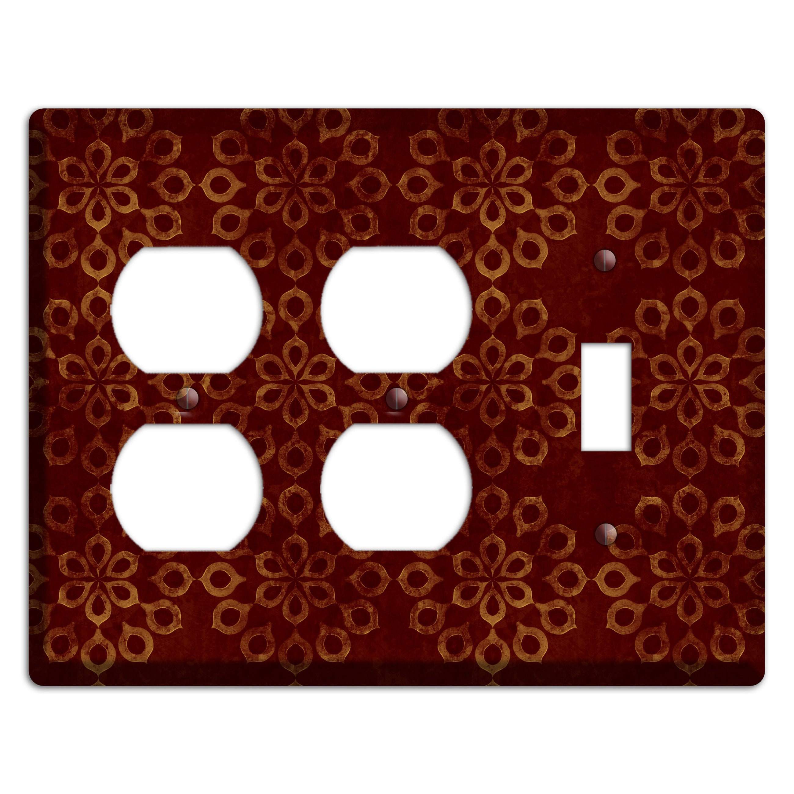 Maroon Grunge Suzani 2 Duplex / Toggle Wallplate