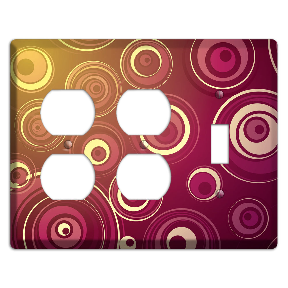Maroon and Yellow Circles 2 Duplex / Toggle Wallplate