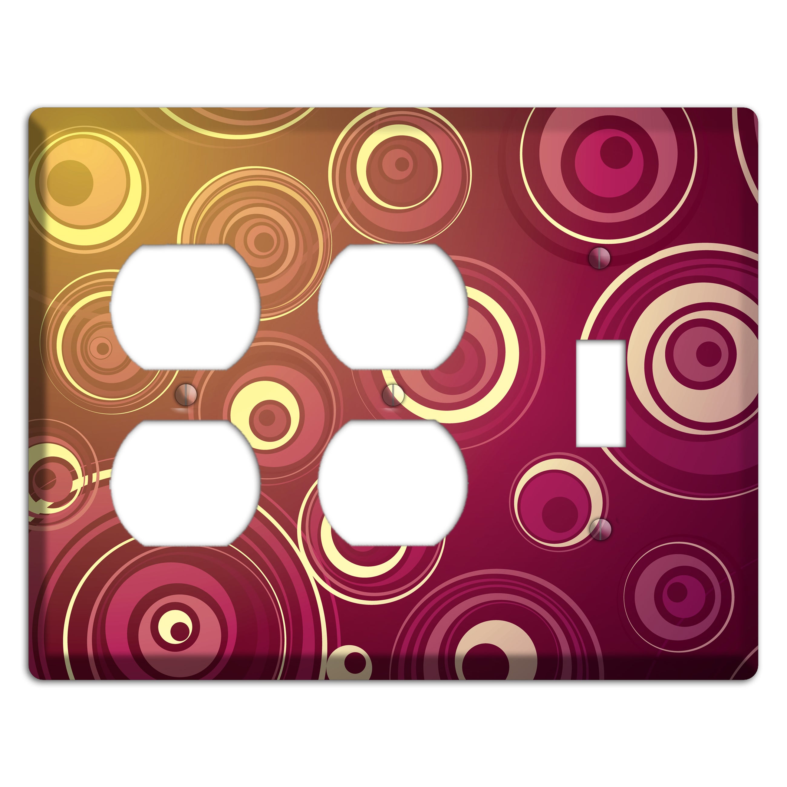 Maroon and Yellow Circles 2 Duplex / Toggle Wallplate
