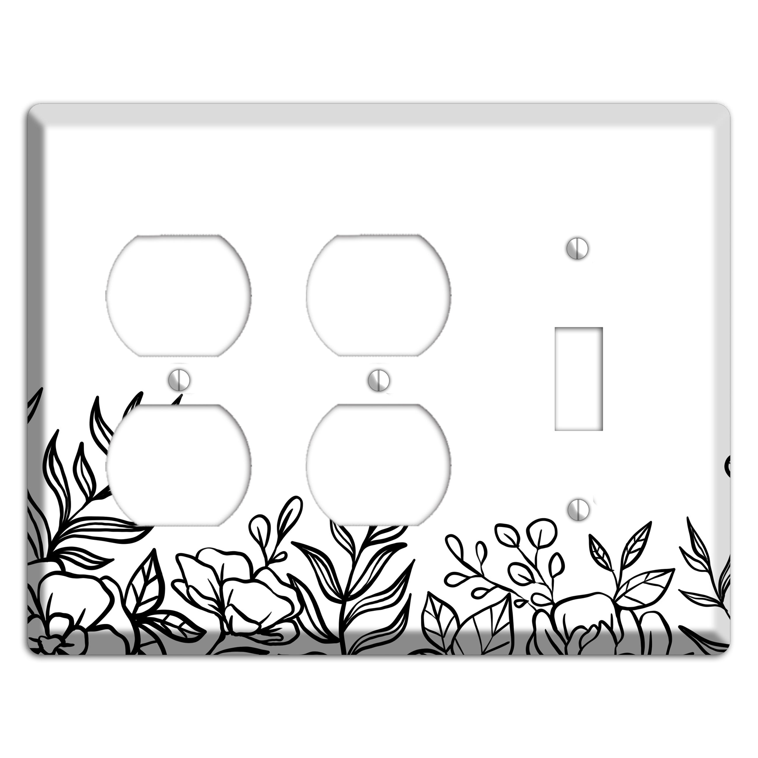 Hand-Drawn Floral 16 2 Duplex / Toggle Wallplate