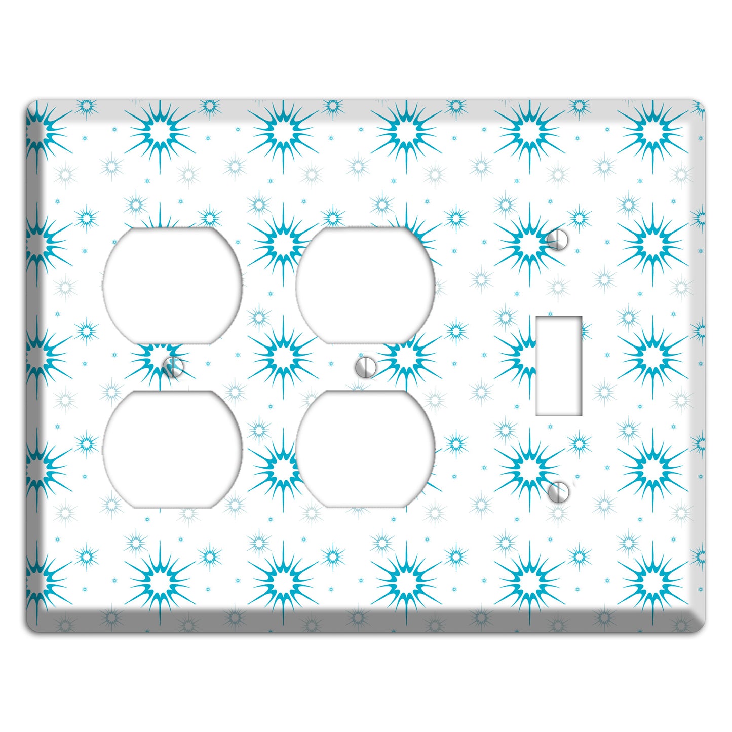Blue Retro Burst 2 Duplex / Toggle Wallplate