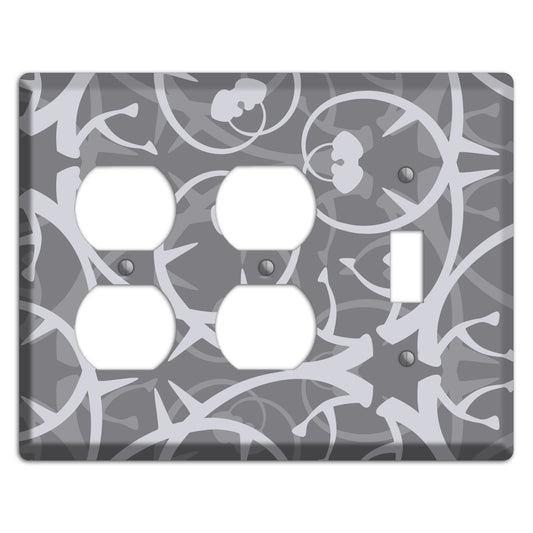 Grey Abstract Swirl 2 Duplex / Toggle Wallplate