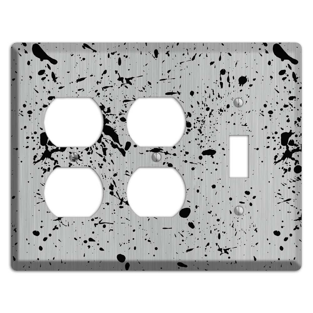 Ink Splash 4 Stainless Steel 2 Duplex / Toggle Wallplate