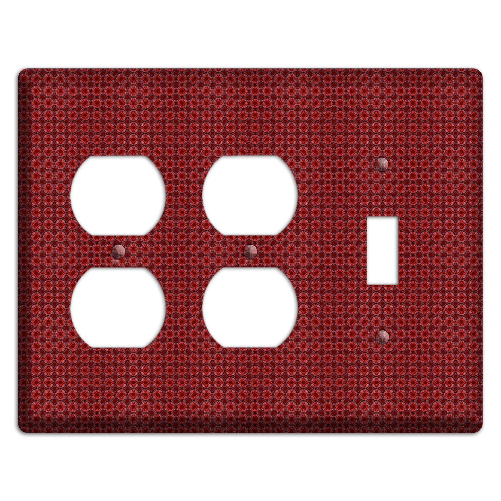 Multi Red Tiled Foulard 2 Duplex / Toggle Wallplate