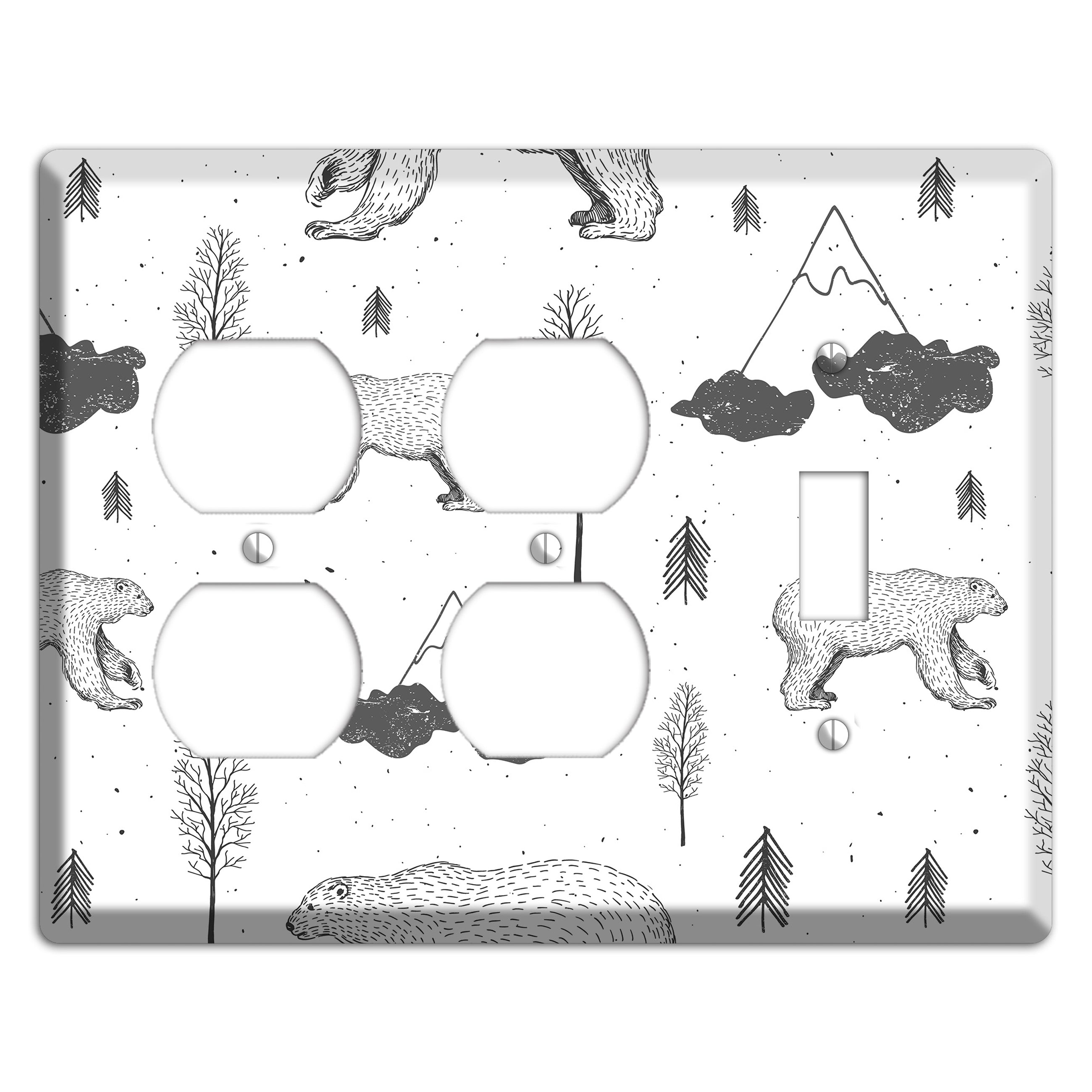 Wildlife Bear 2 Duplex / Toggle Wallplate