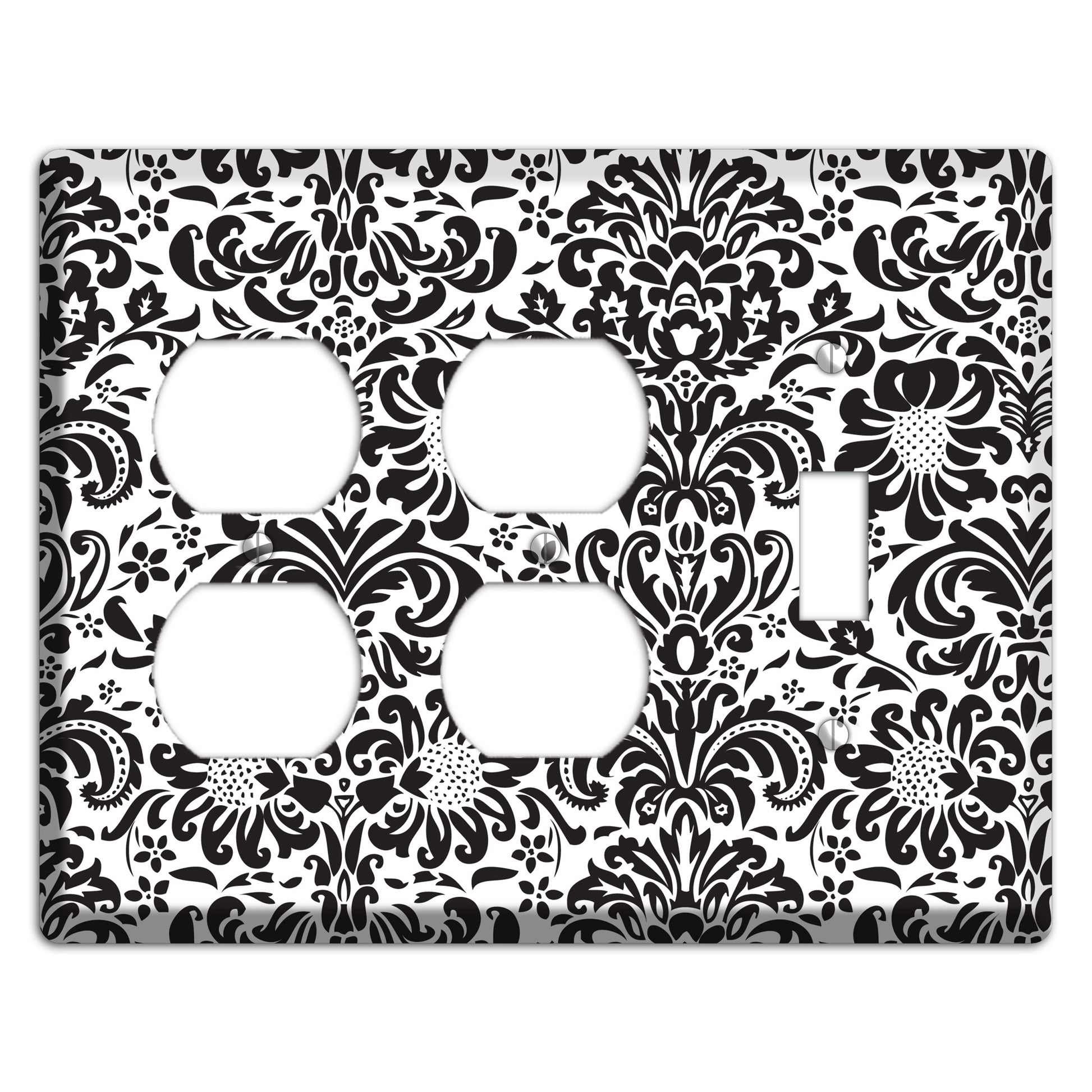 White with Black Toile 2 Duplex / Toggle Wallplate