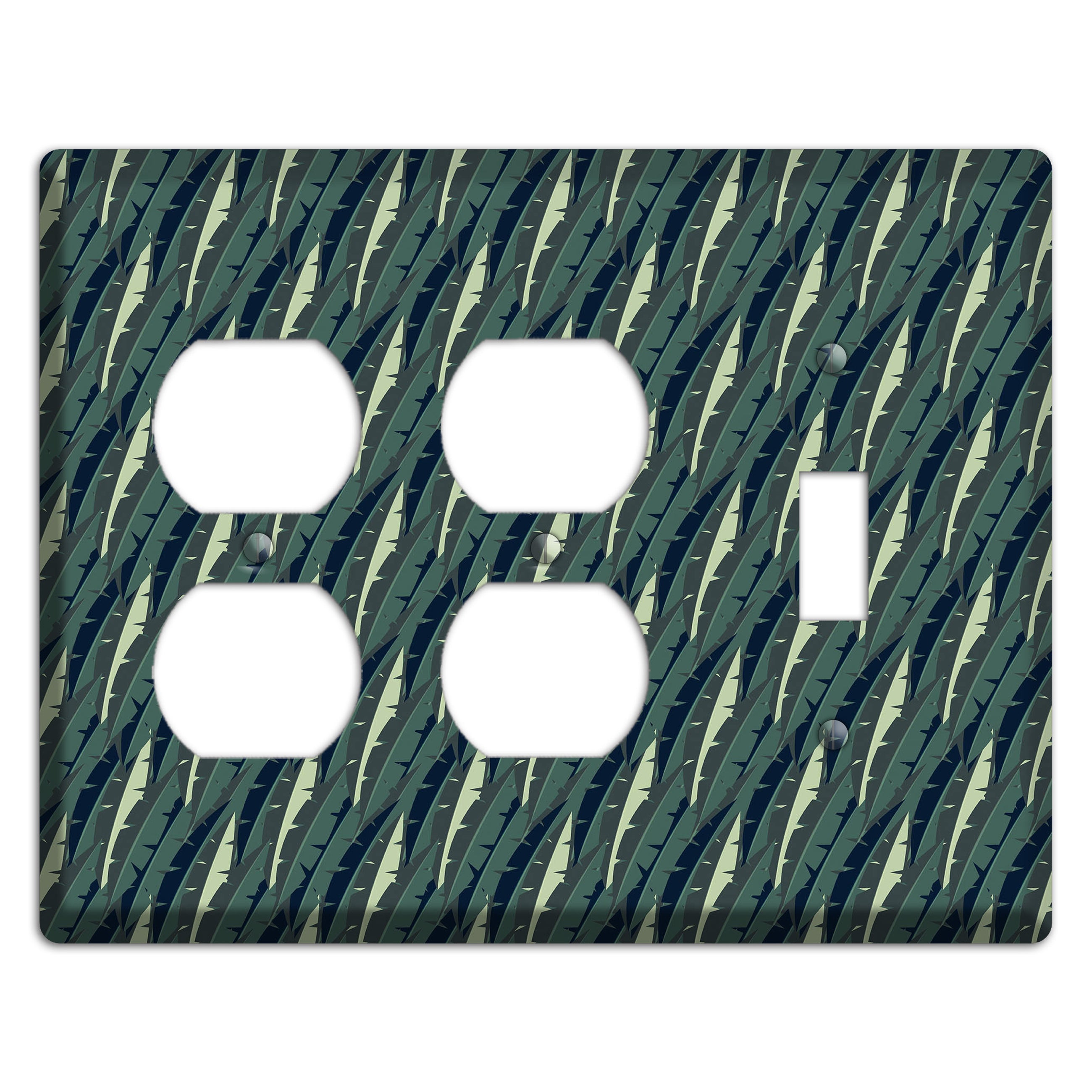 Leaves Style M 2 Duplex / Toggle Wallplate