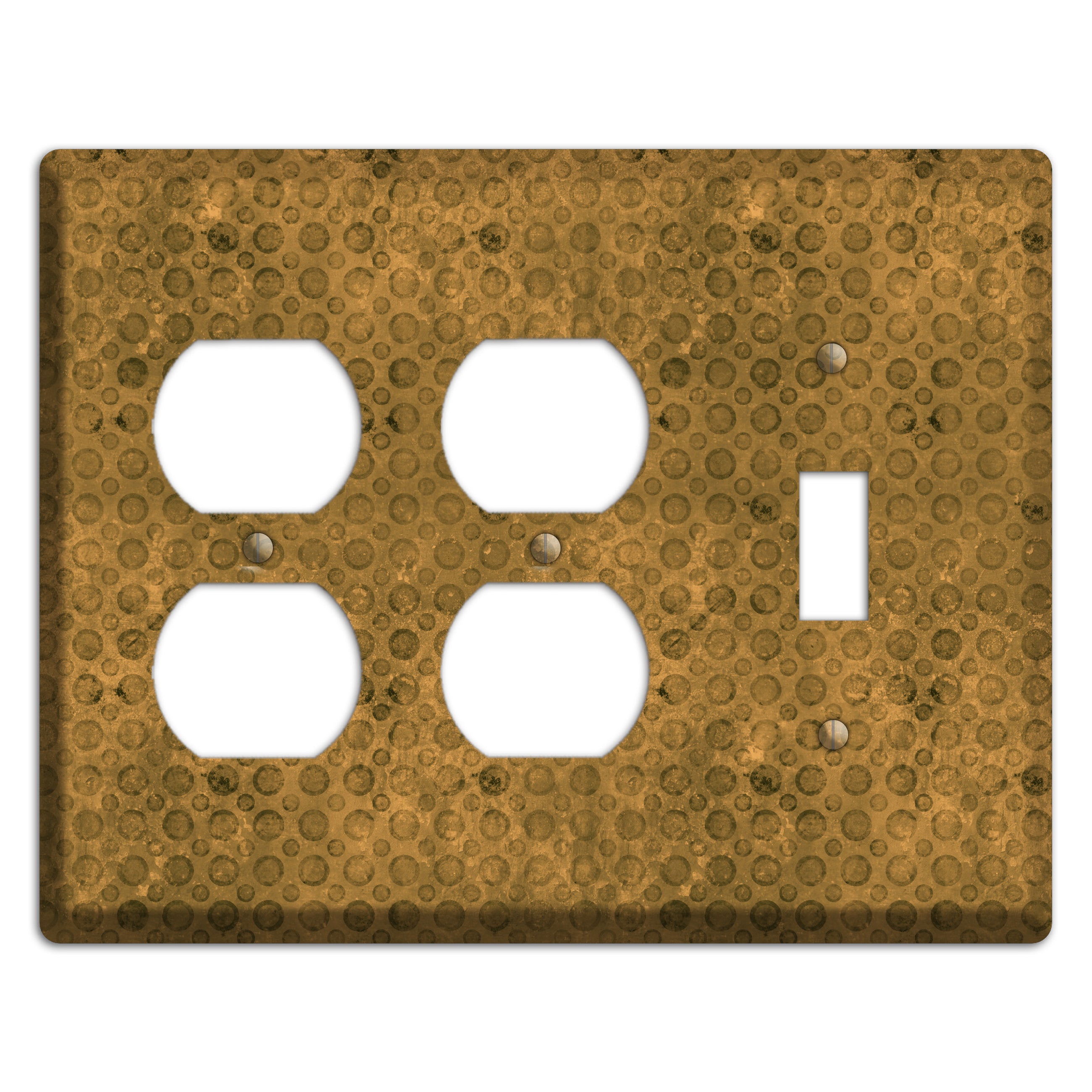 Mustard Circles 2 Duplex / Toggle Wallplate