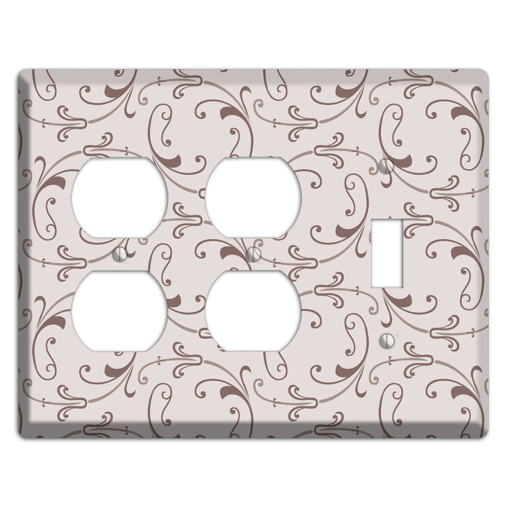 Mauve Victorian Sprig 2 Duplex / Toggle Wallplate