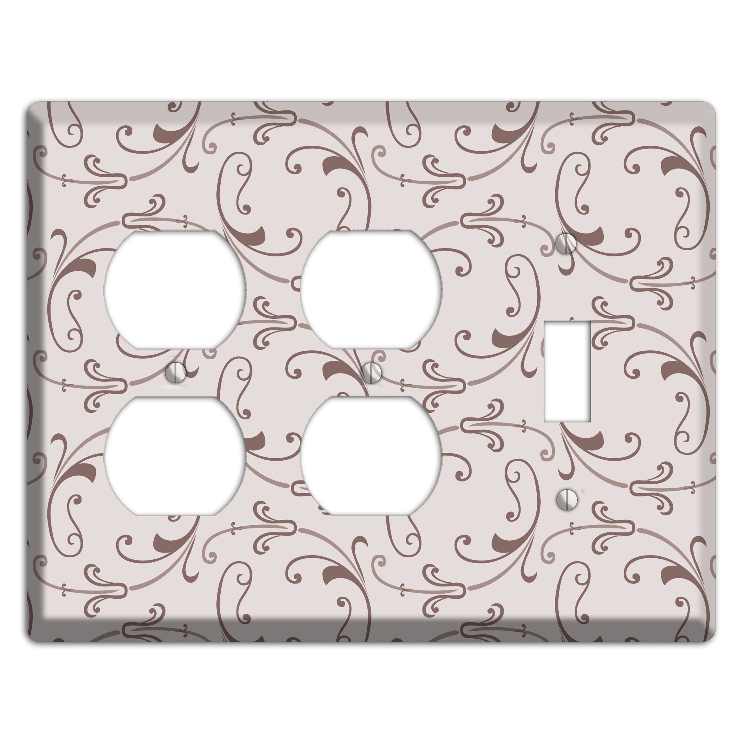 Mauve Victorian Sprig 2 Duplex / Toggle Wallplate