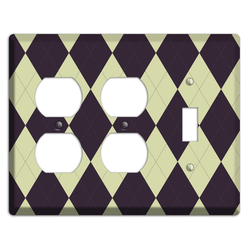 Beige Argyle 2 Duplex / Toggle Wallplate