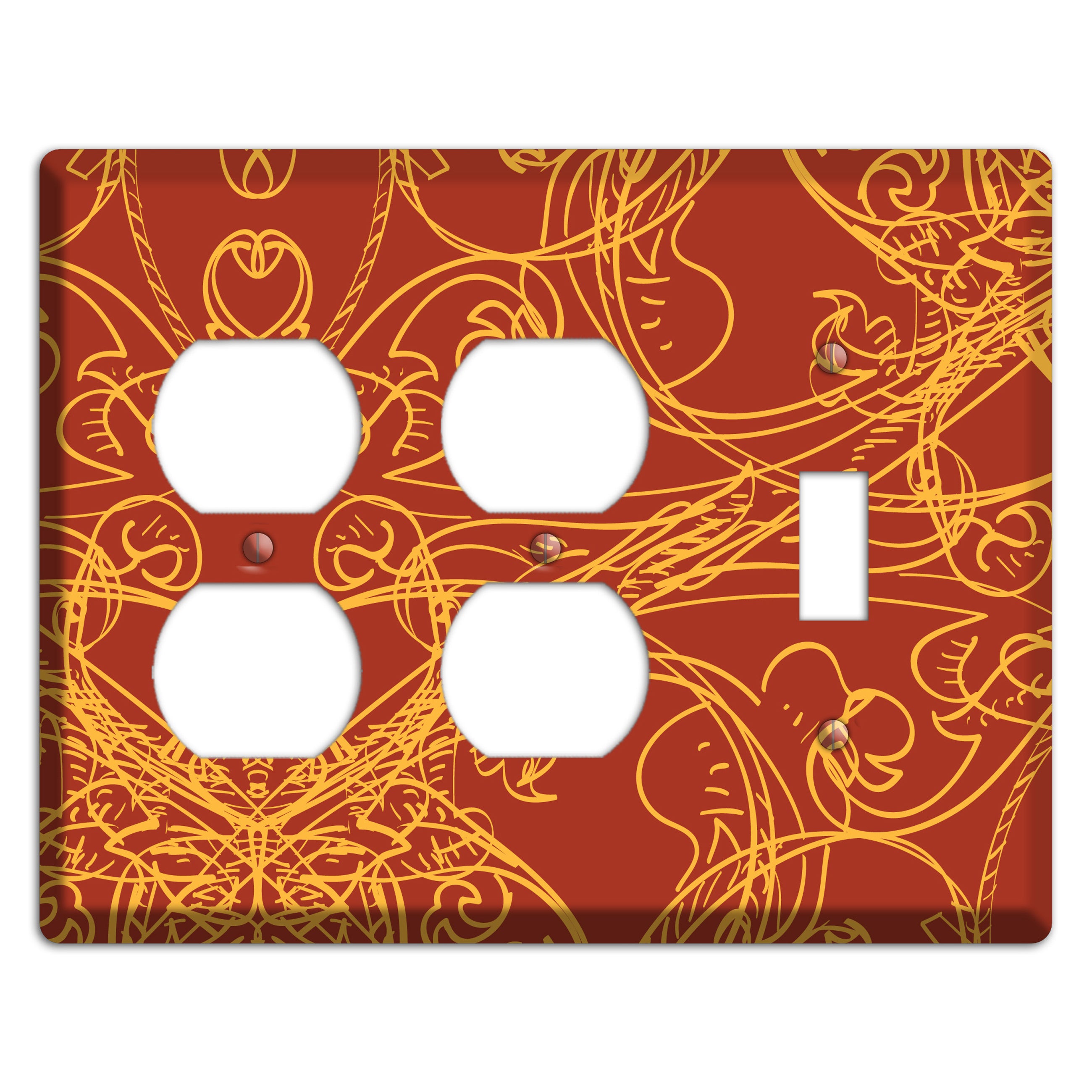 Red Deco Sketch 2 Duplex / Toggle Wallplate