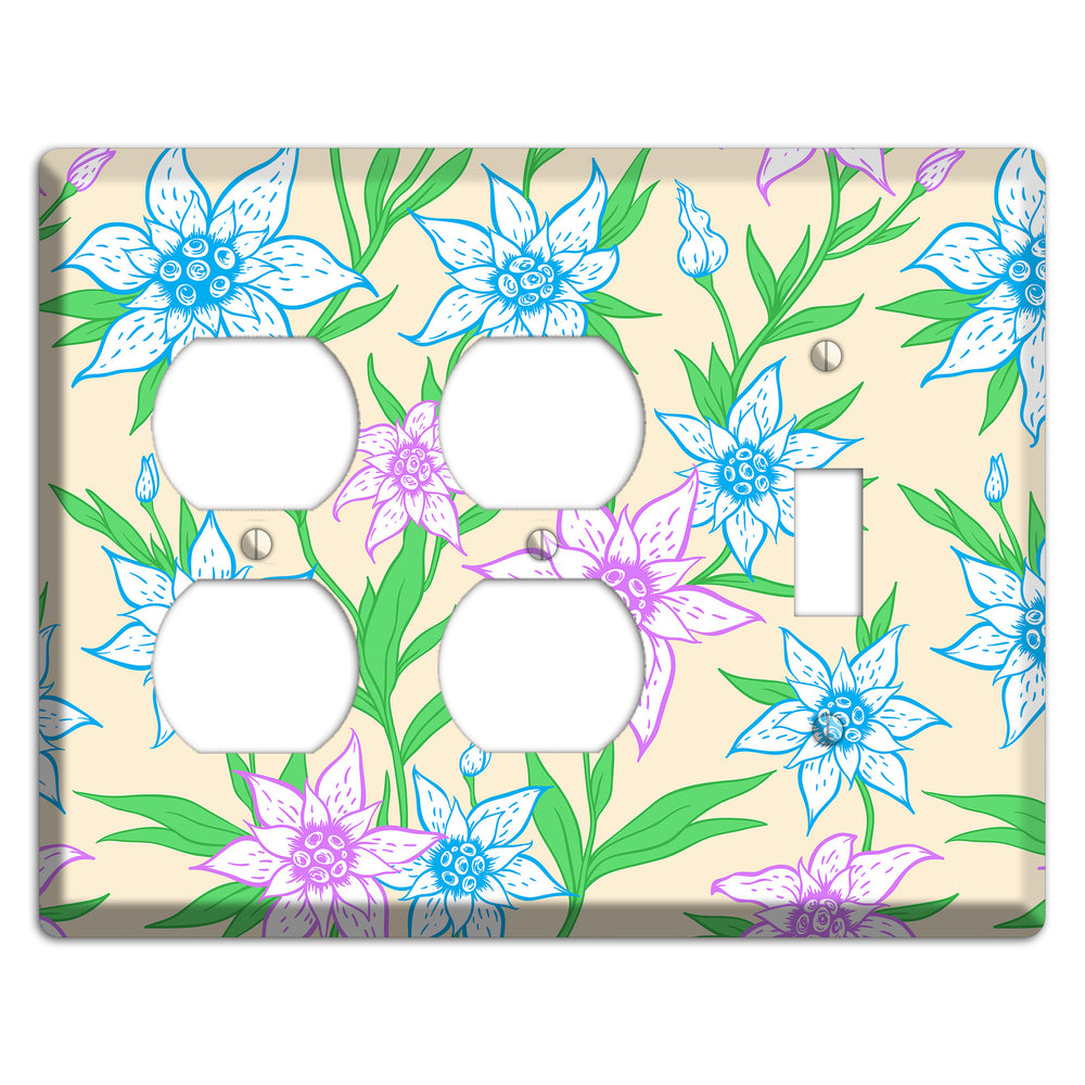Hand Drawn Flowers Style A 2 Duplex / Toggle Wallplate