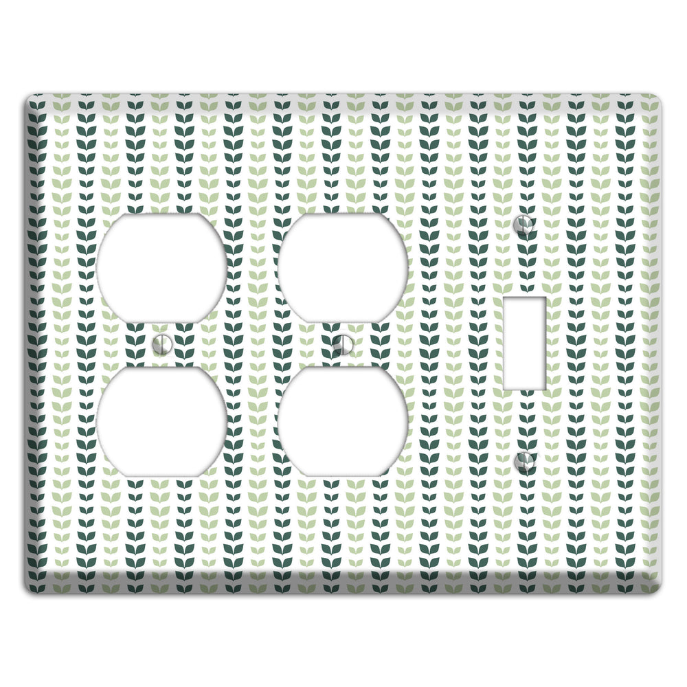 Leaves Style X 2 Duplex / Toggle Wallplate