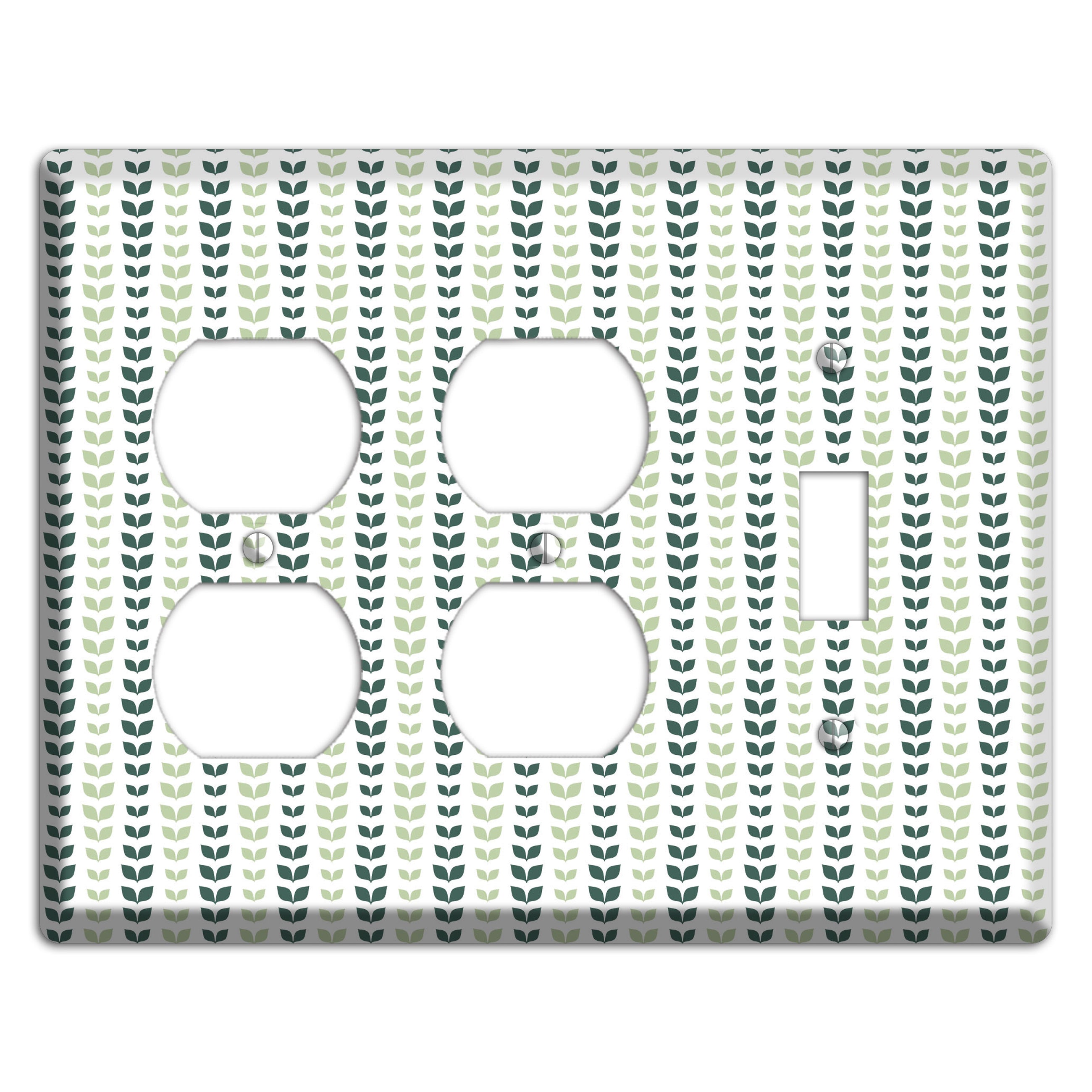 Leaves Style X 2 Duplex / Toggle Wallplate