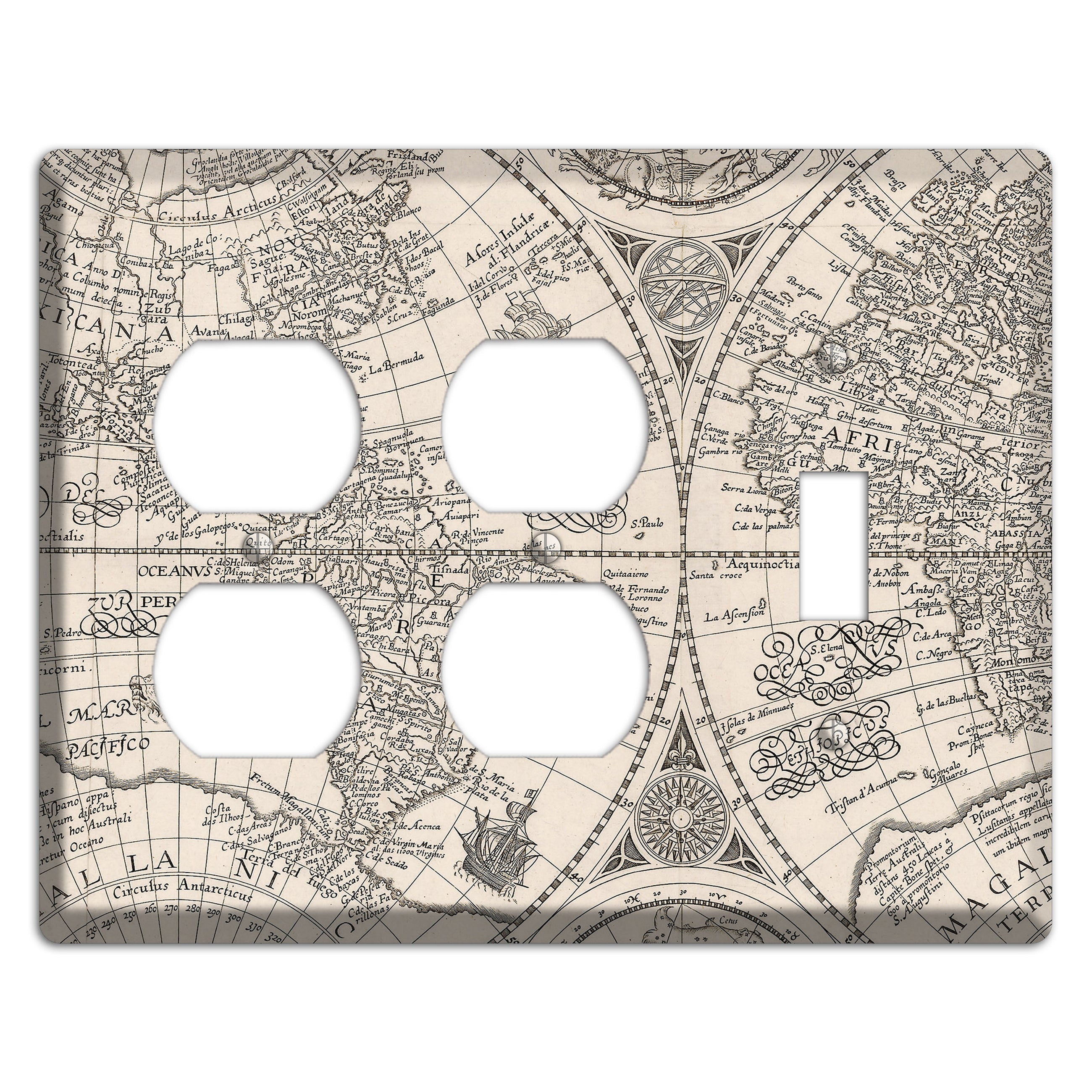 Map of South America 2 Duplex / Toggle Wallplate