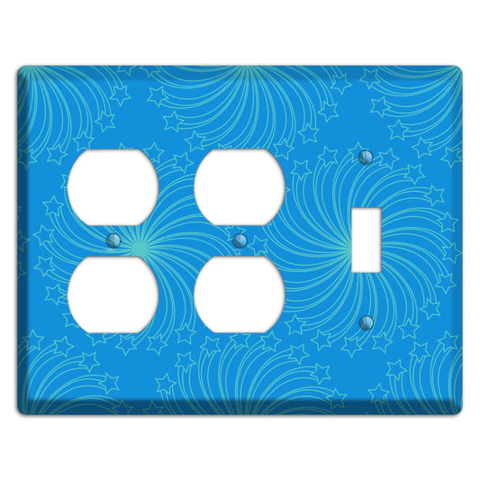 Multi Blue Star Swirl 2 Duplex / Toggle Wallplate