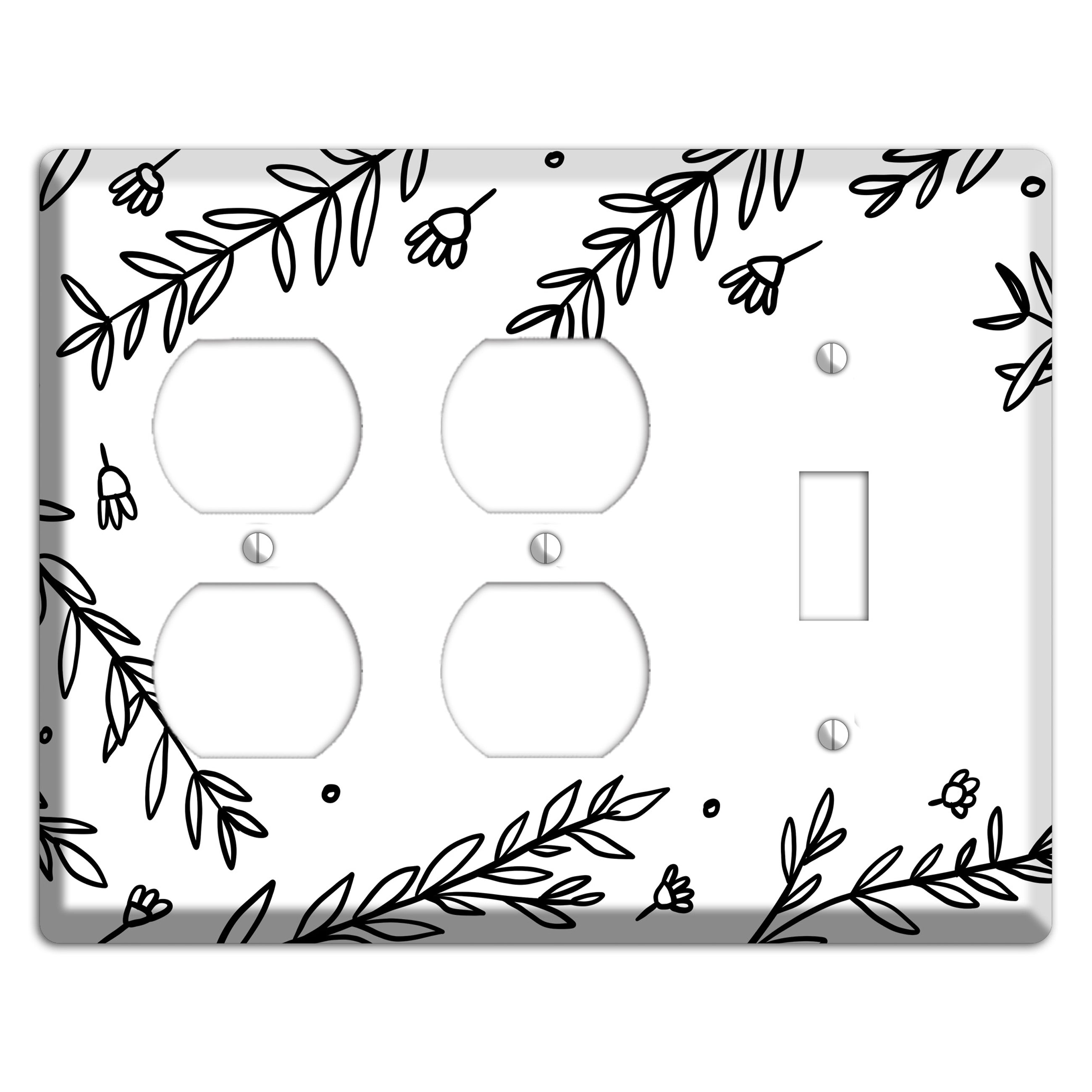 Hand-Drawn Floral 37 2 Duplex / Toggle Wallplate