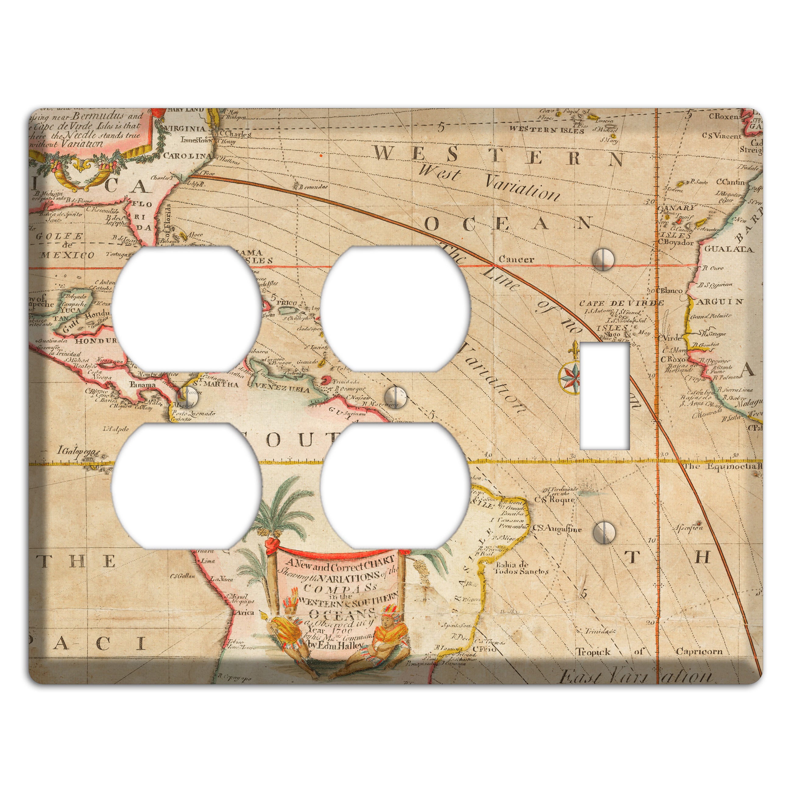 Map of Latin America 2 Duplex / Toggle Wallplate