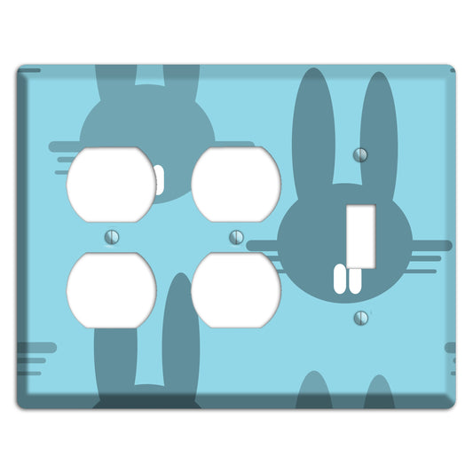 Blue Bunny 2 Duplex / Toggle Wallplate