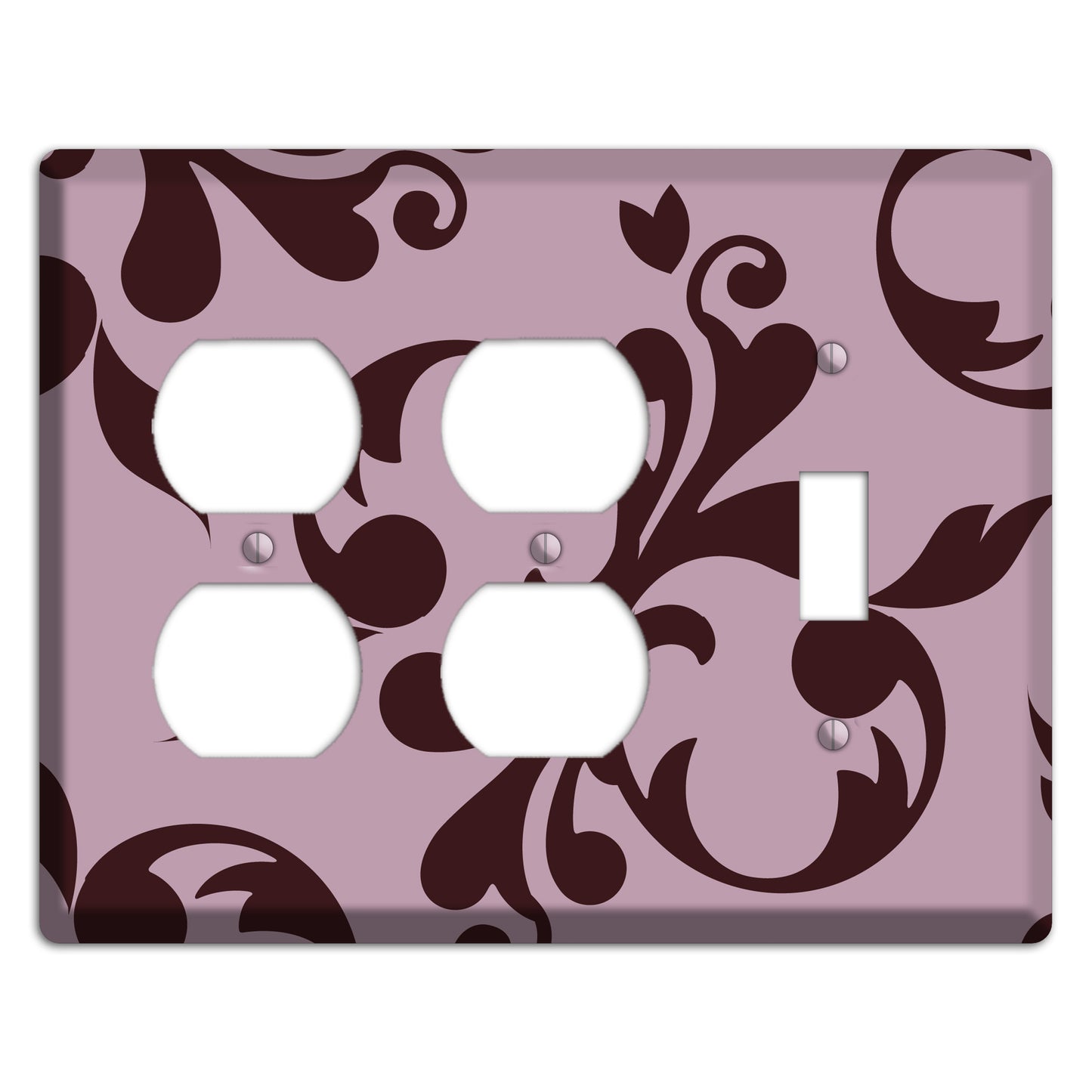 Dusty Rose and Burgundy Toile 2 Duplex / Toggle Wallplate