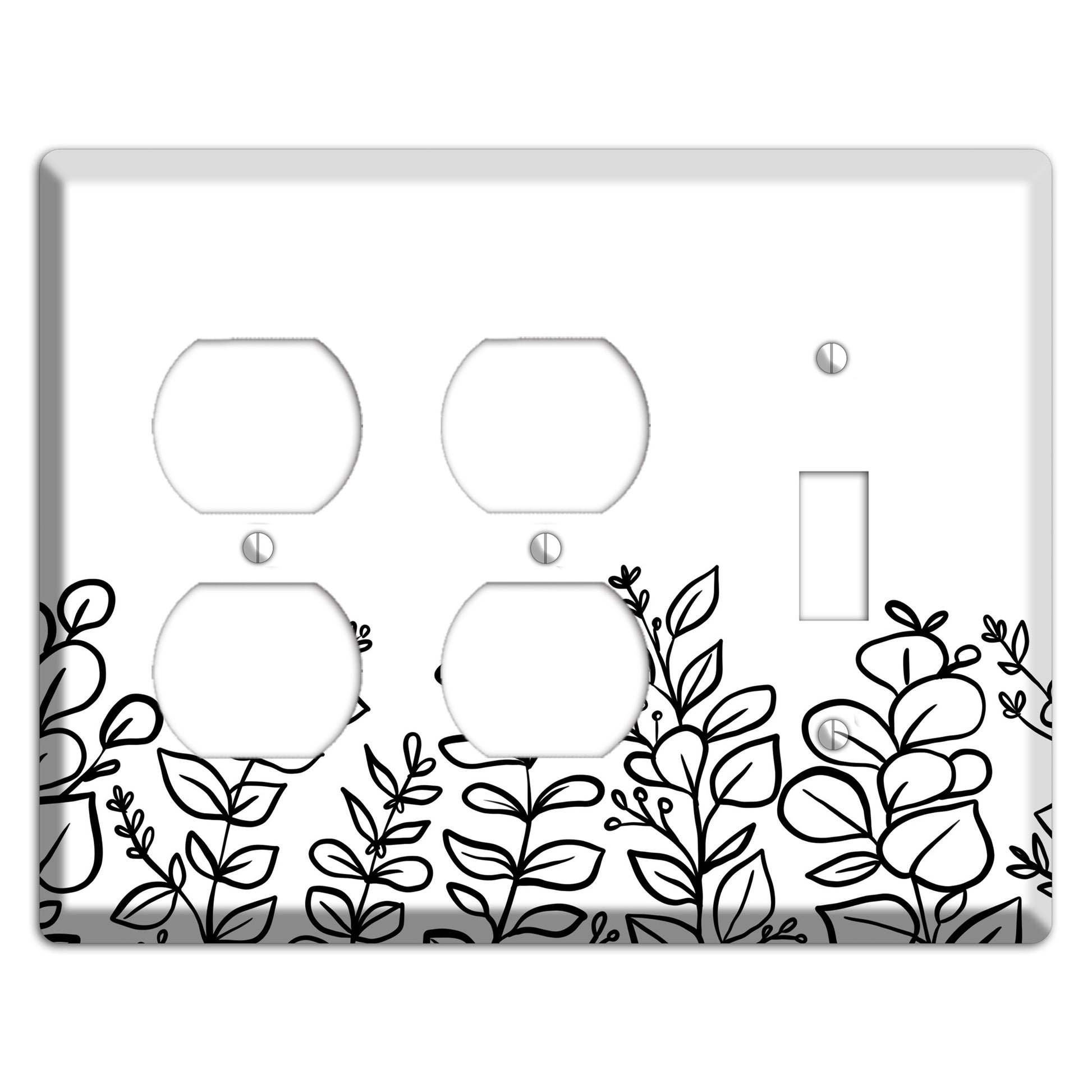 Hand-Drawn Floral 13 2 Duplex / Toggle Wallplate