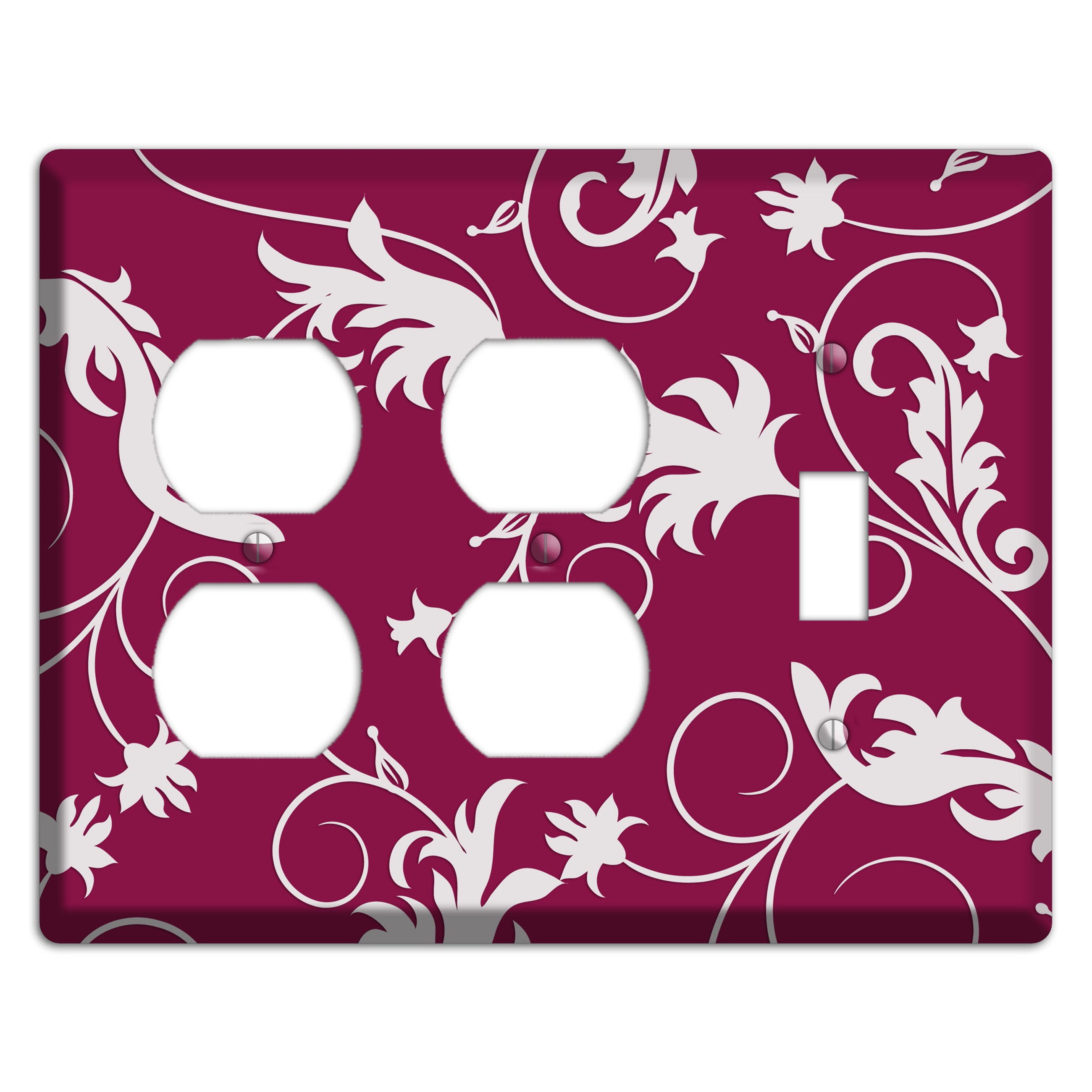 Fuschia Victorian Sprig 2 Duplex / Toggle Wallplate