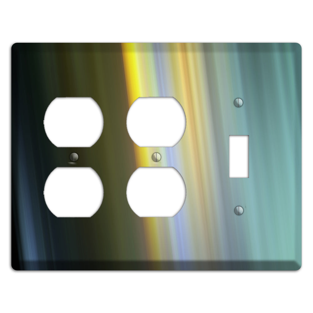 Black with Yellow Ray of Light 2 Duplex / Toggle Wallplate