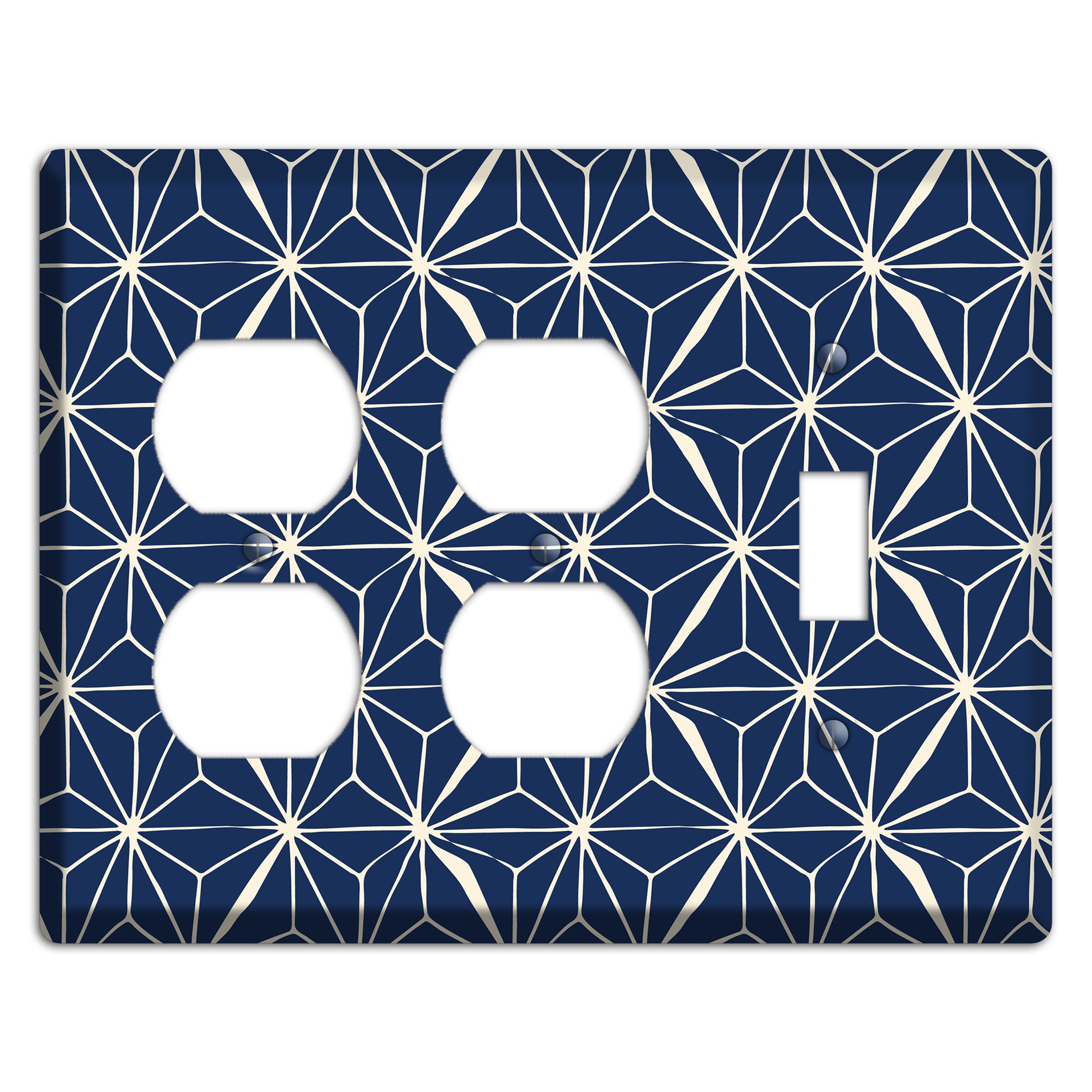 Navy Geometric Tile 2 Duplex / Toggle Wallplate