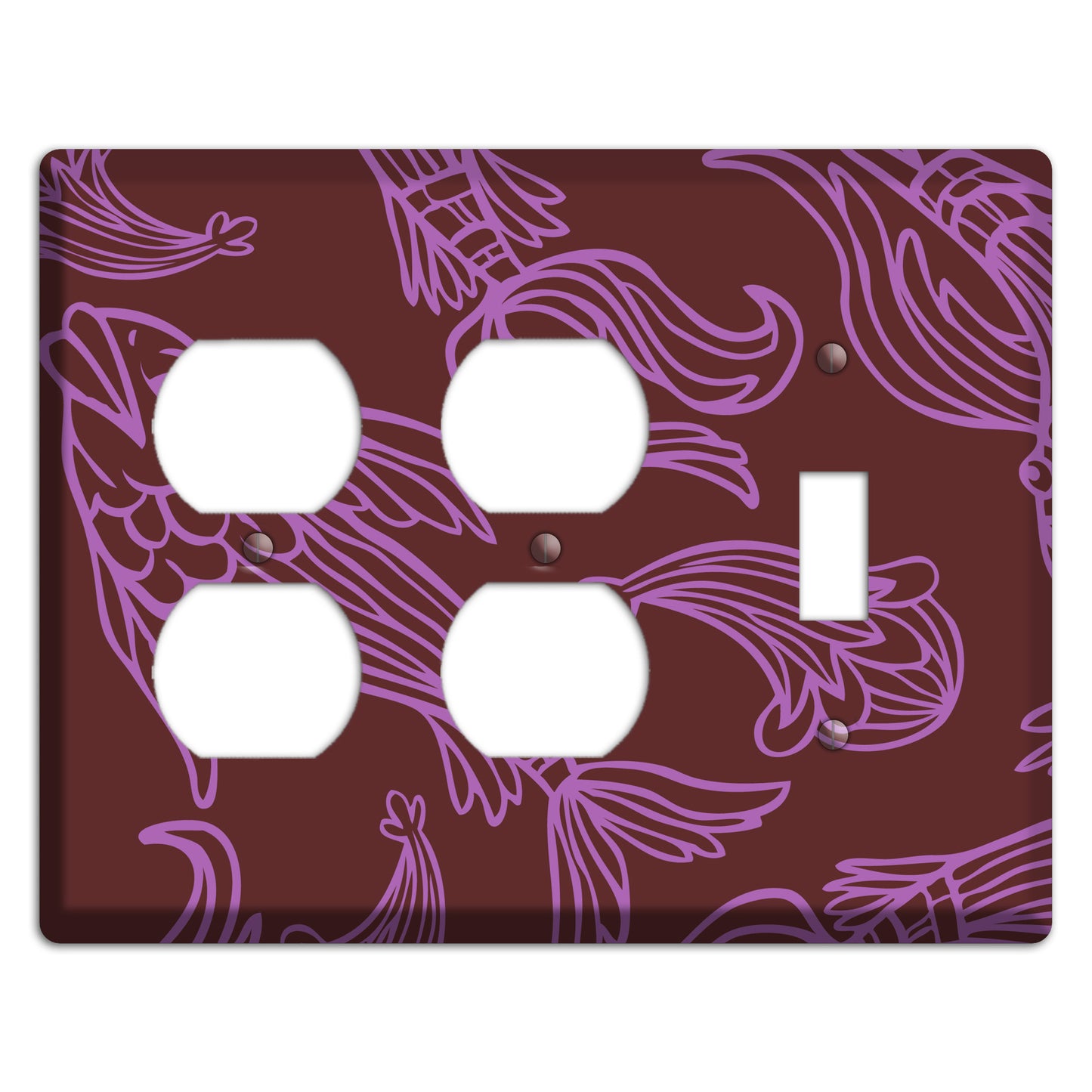 Purple and Pink Koi 2 Duplex / Toggle Wallplate