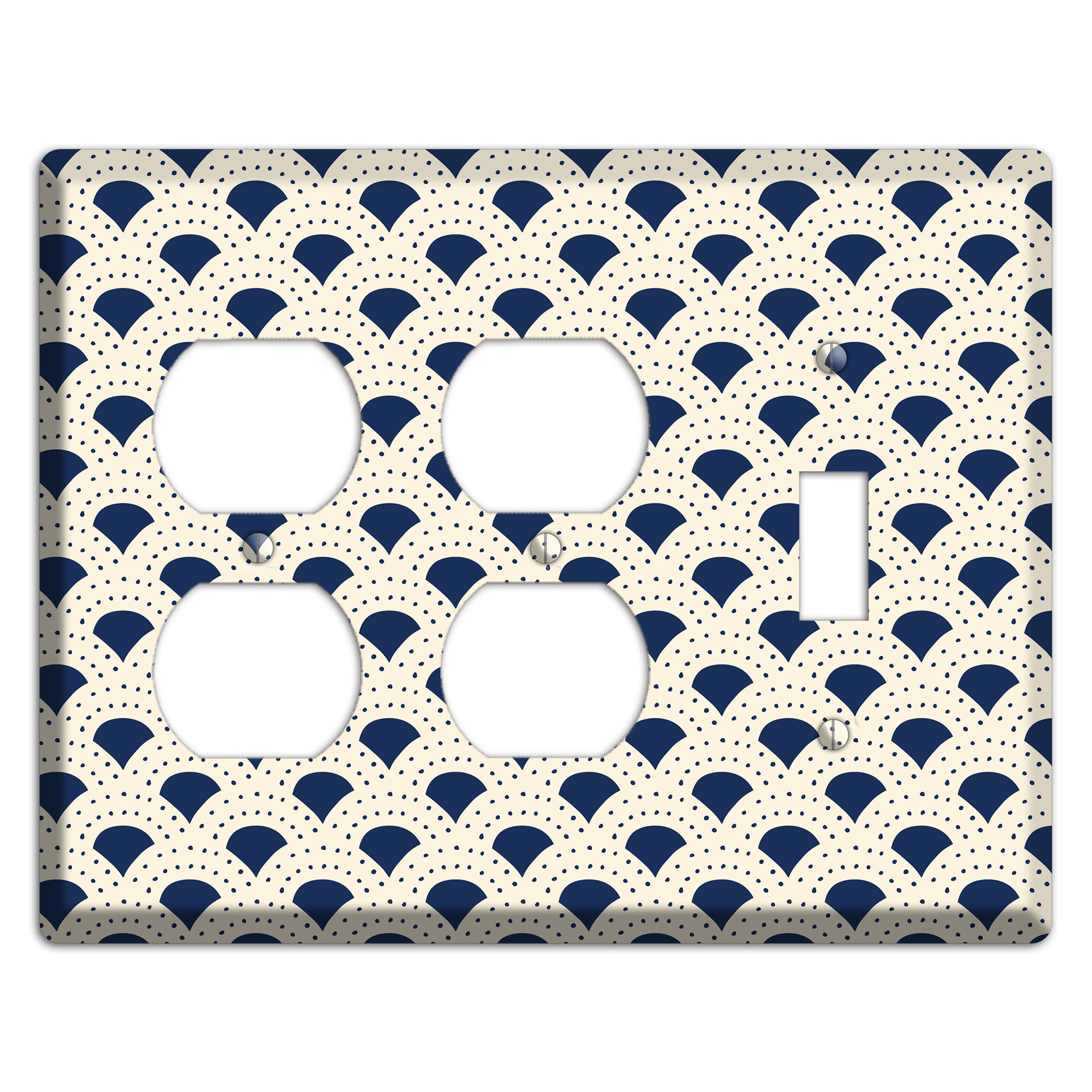 Navy Confetti Fan 2 Duplex / Toggle Wallplate