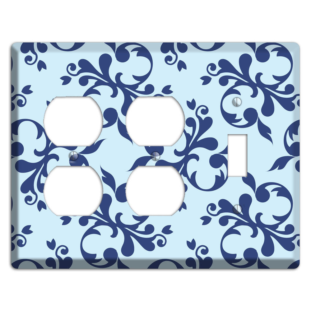 Blue Victorian Toile 2 Duplex / Toggle Wallplate