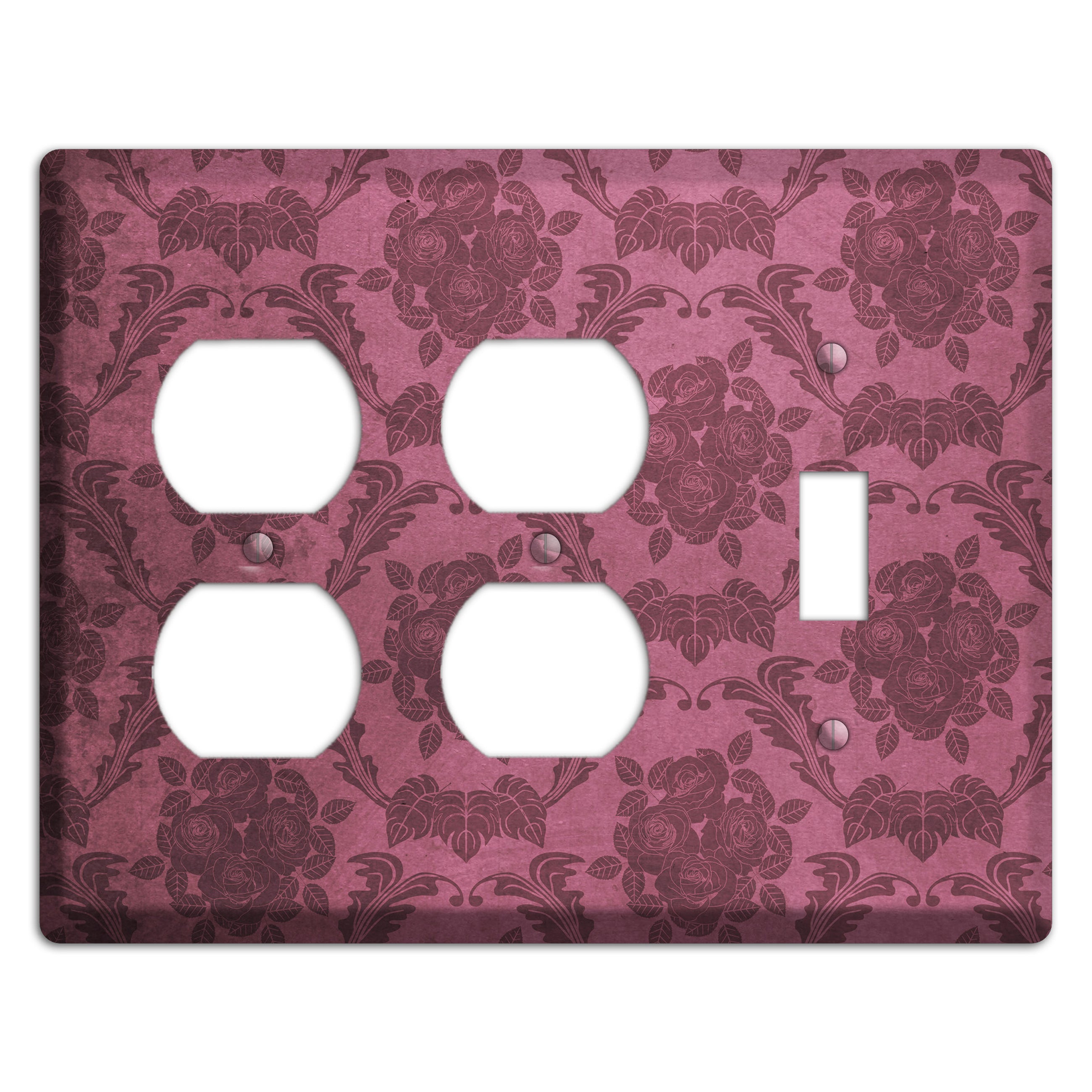 Turkish Rose Vintage Rose Damask 2 Duplex / Toggle Wallplate