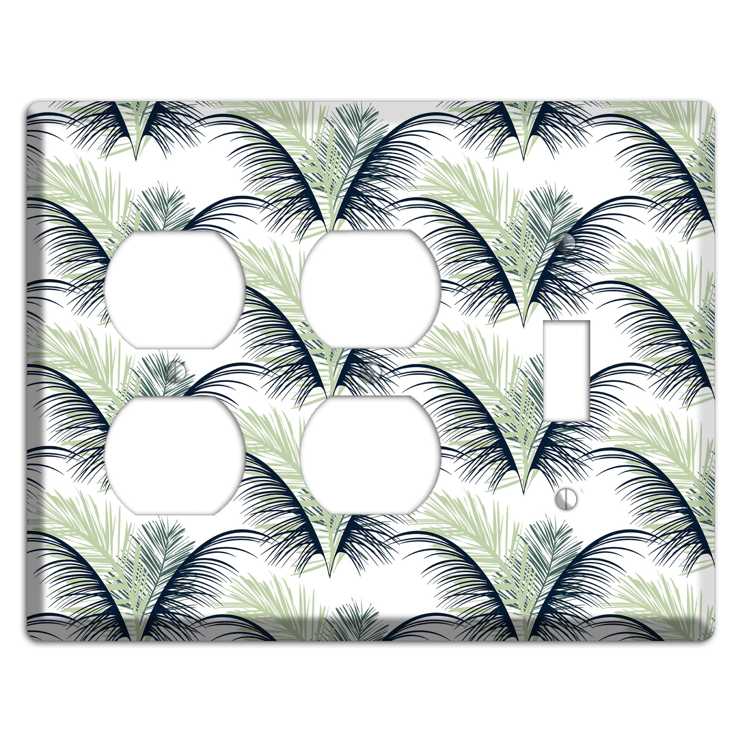 Leaves Style II 2 Duplex / Toggle Wallplate