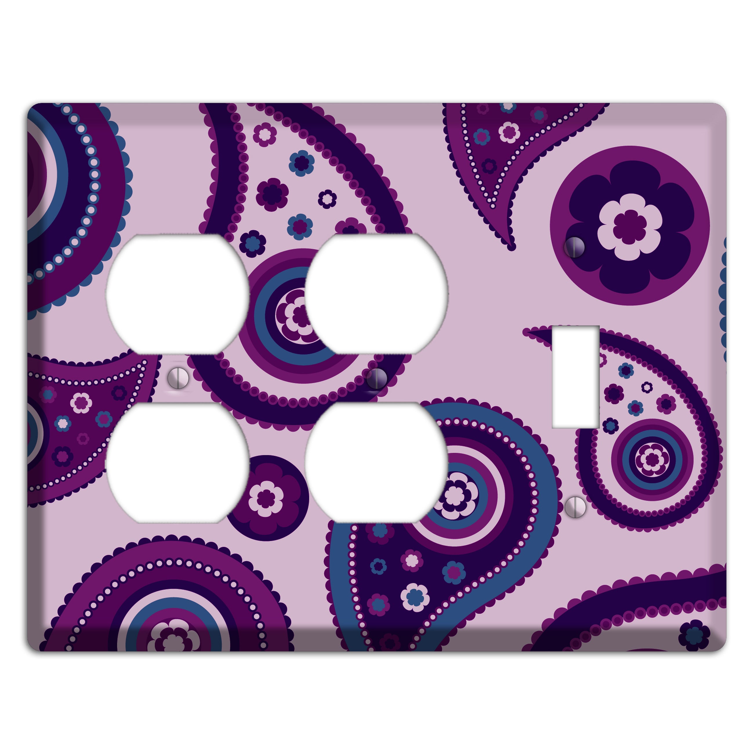 Light Purple Pailsey 2 Duplex / Toggle Wallplate